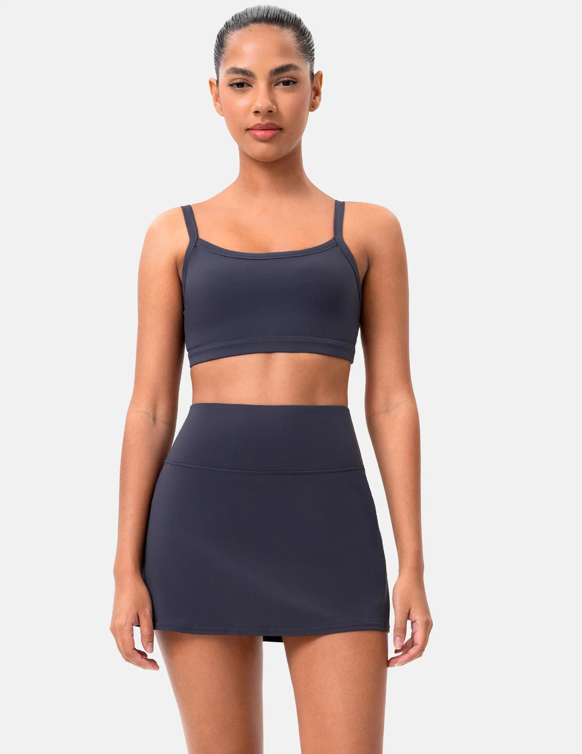 Dreamlux® Athletic Tennis Skirt w/ Built-in Shorts & Pockets — Blue Ink