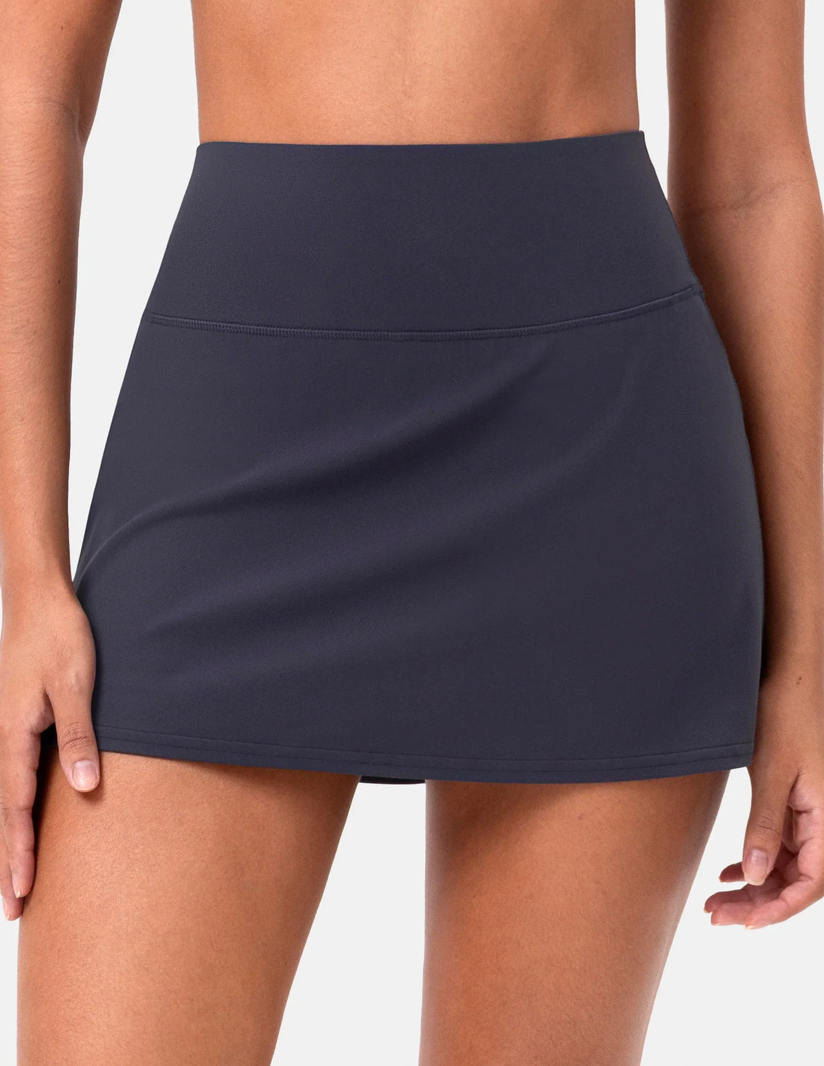 Dreamlux® Athletic Tennis Skirt w/ Built-in Shorts & Pockets — Blue Ink