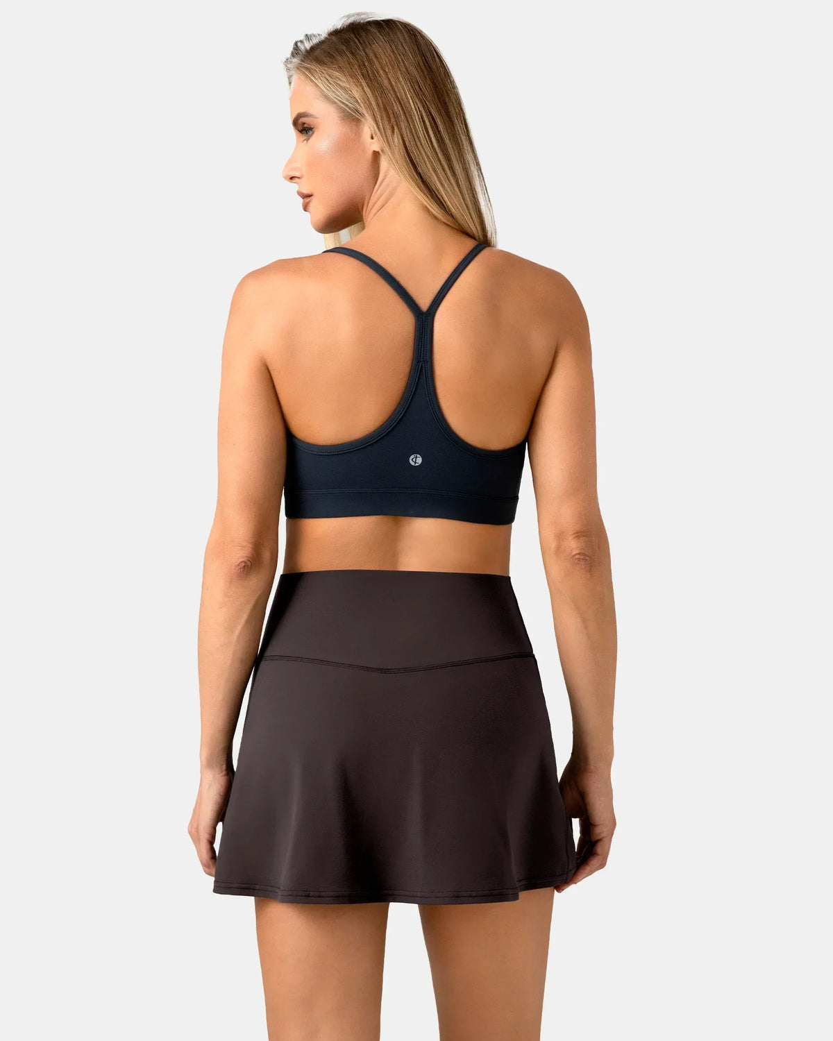 Dreamlux® Athletic Tennis Skirt w/ Built-in Shorts & Pockets — Espresso
