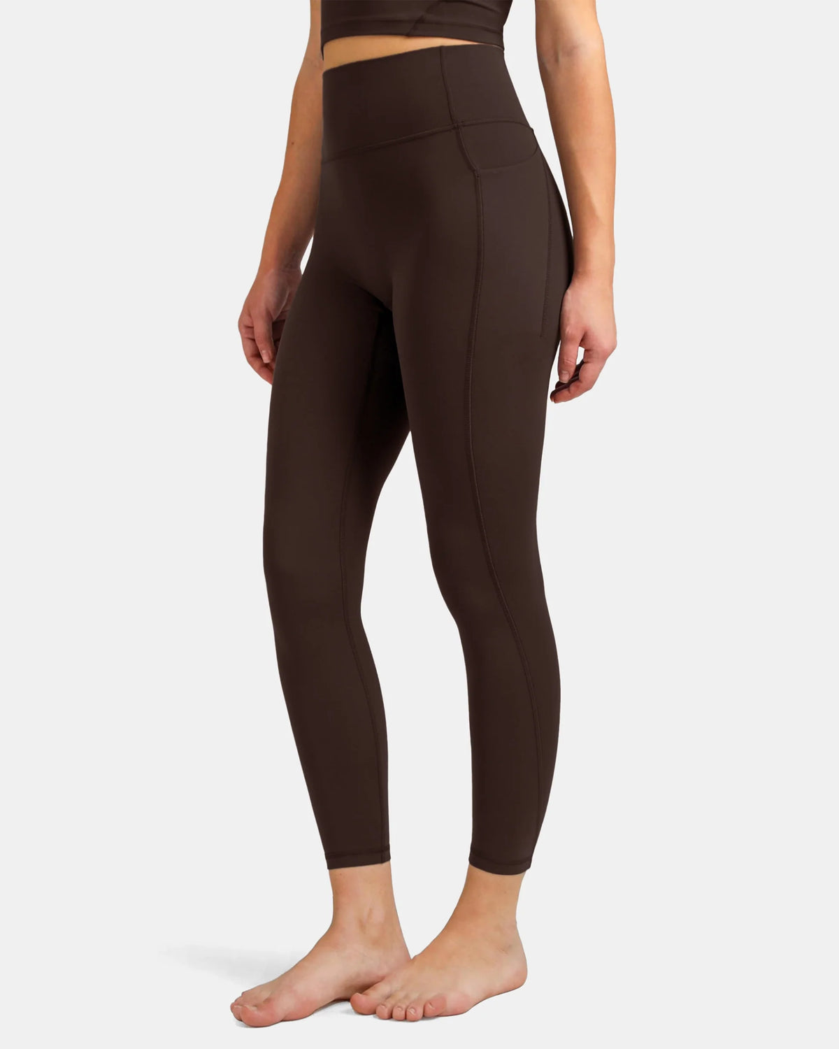 Dreamlux® High Waisted No Front Seam 7/8 Legging w/ Pockets — Roasted Chestnut