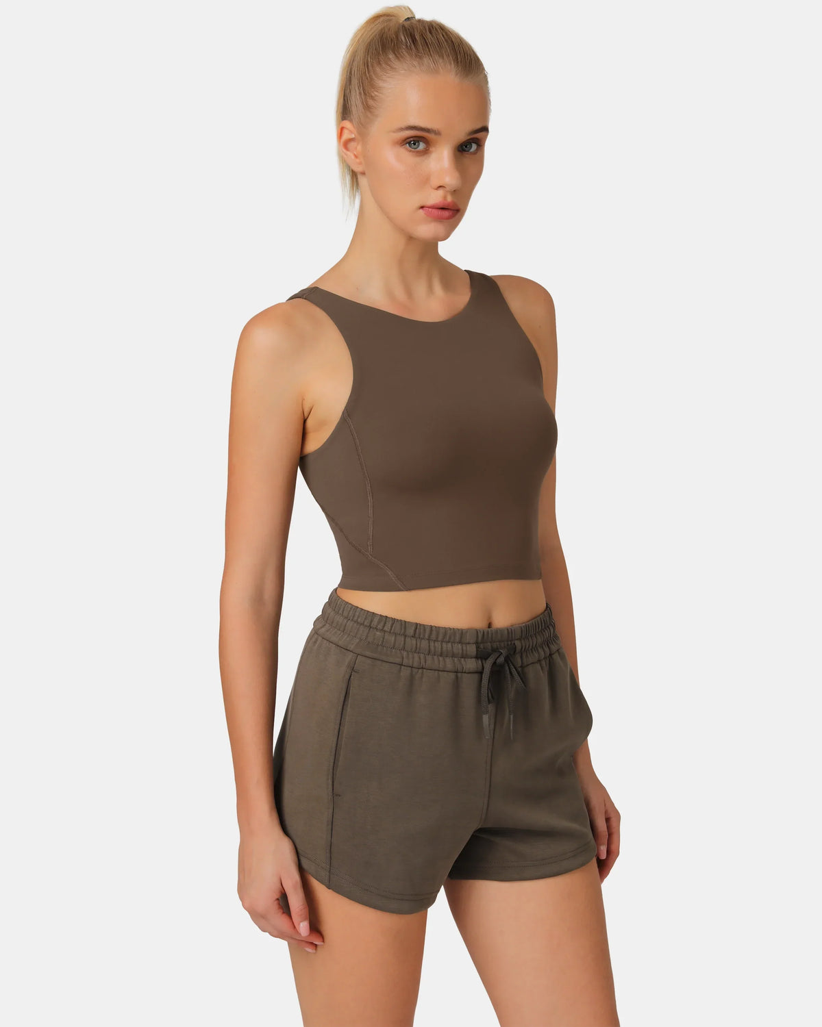 Dreamlux® High Neck U-Back Tank Top w/ Removable Padded Cups 3