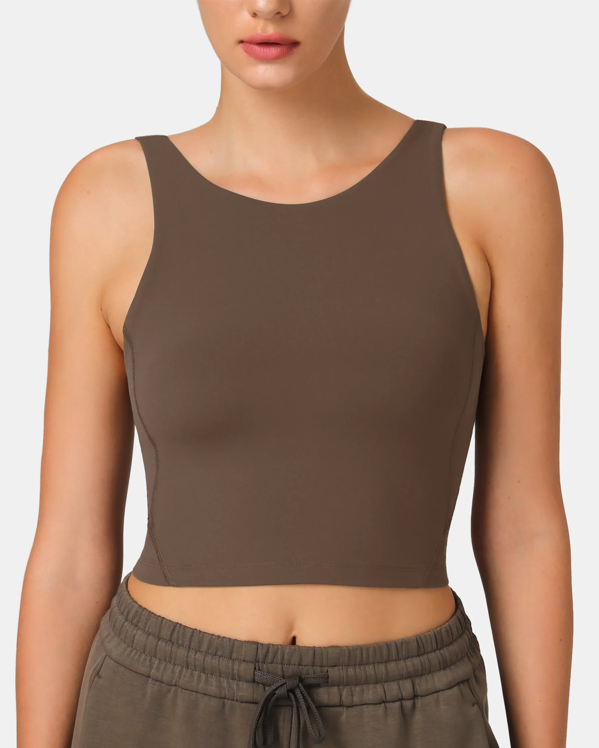 Dreamlux® High Neck U-Back Tank Top w/ Removable Padded Cups 1