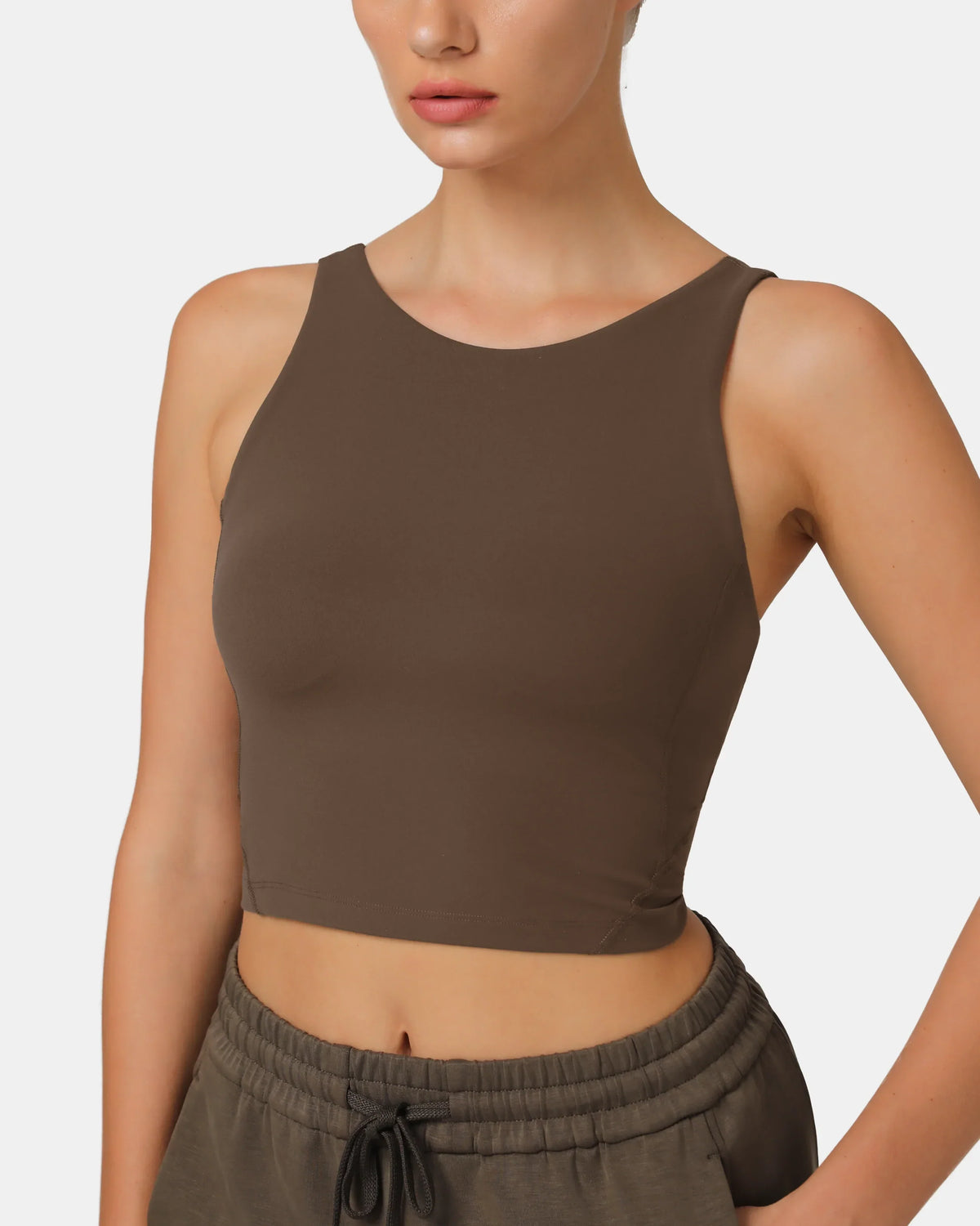 Dreamlux® High Neck U-Back Tank Top w/ Removable Padded Cups 4