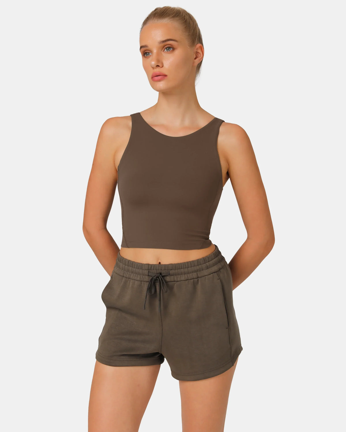 Dreamlux® High Neck U-Back Tank Top w/ Removable Padded Cups 2