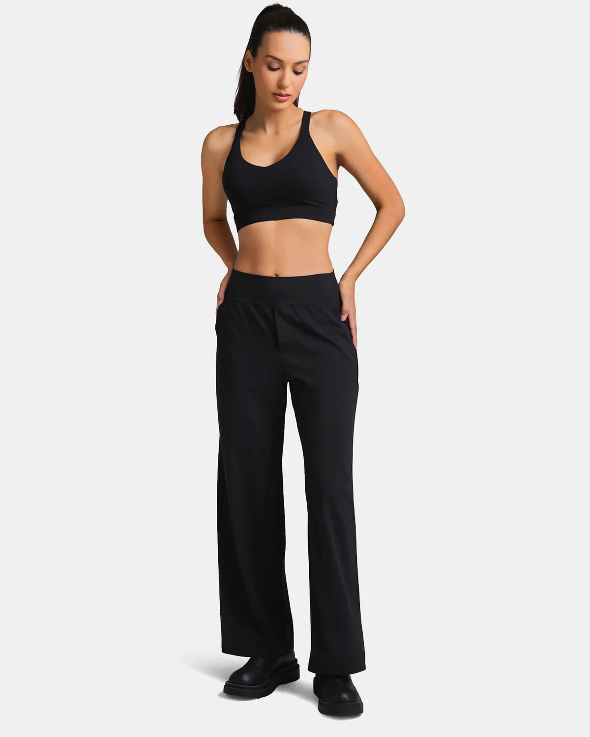 Dreamlux® Mid Waisted Wide Leg Athletic Pant 29.5" 2