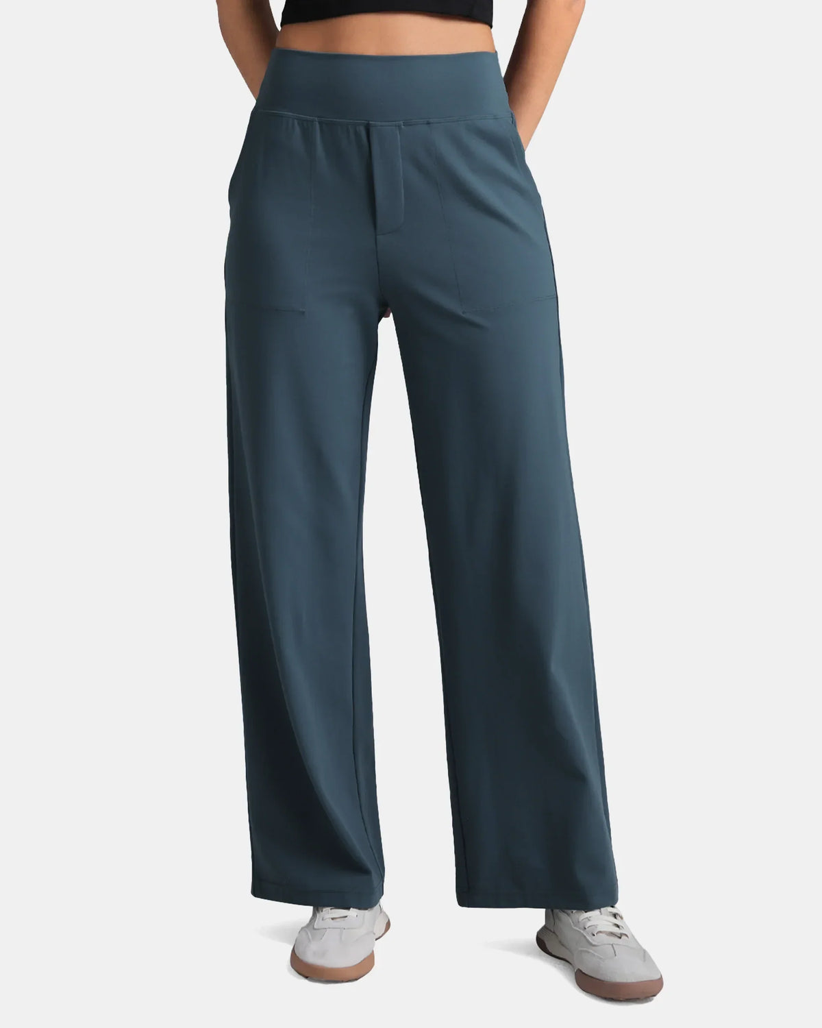 Dreamlux® Mid Waisted Wide Leg Athletic Pant 29.5" — Dark Jasper