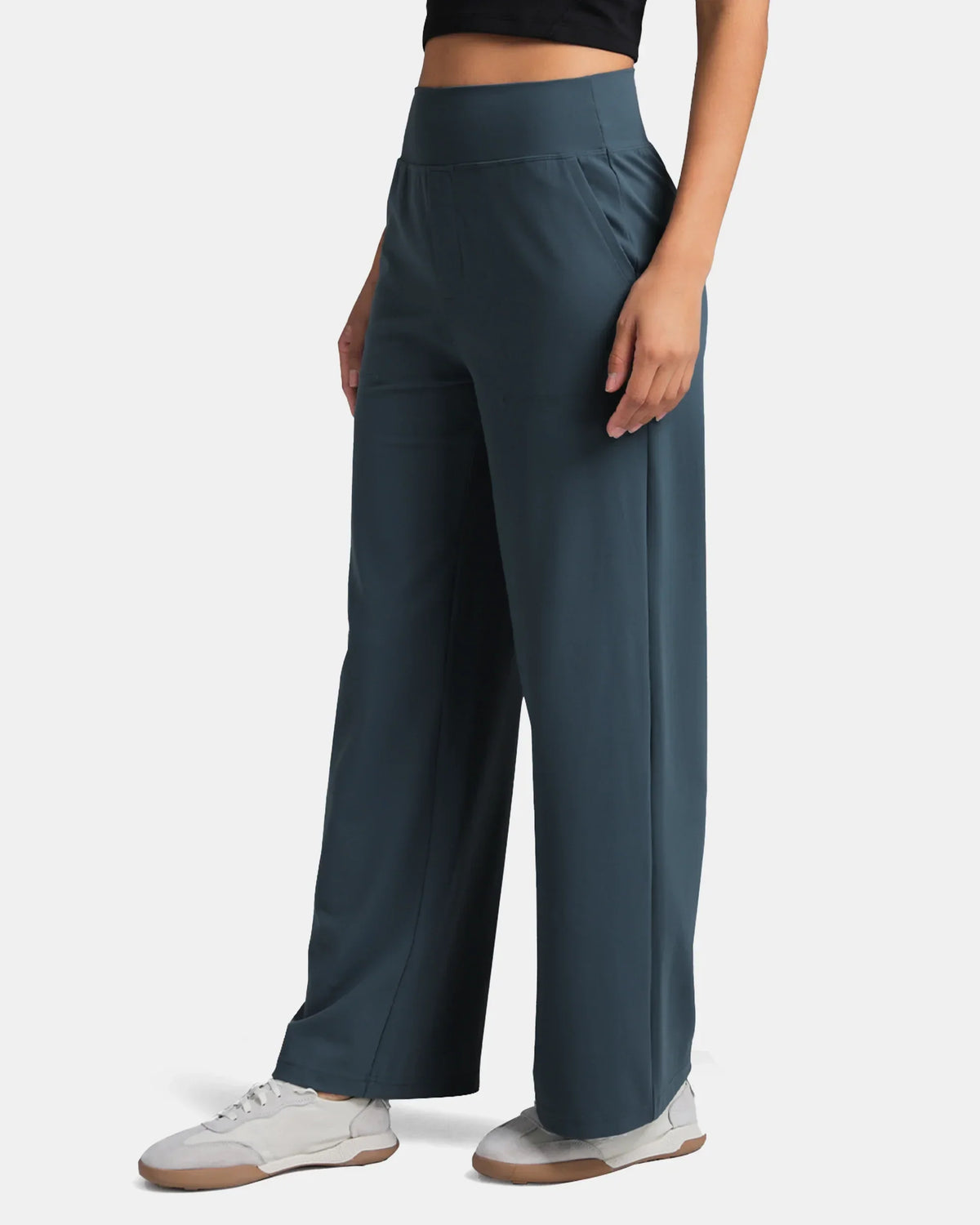 Dreamlux® Mid Waisted Wide Leg Athletic Pant 29.5" — Dark Jasper