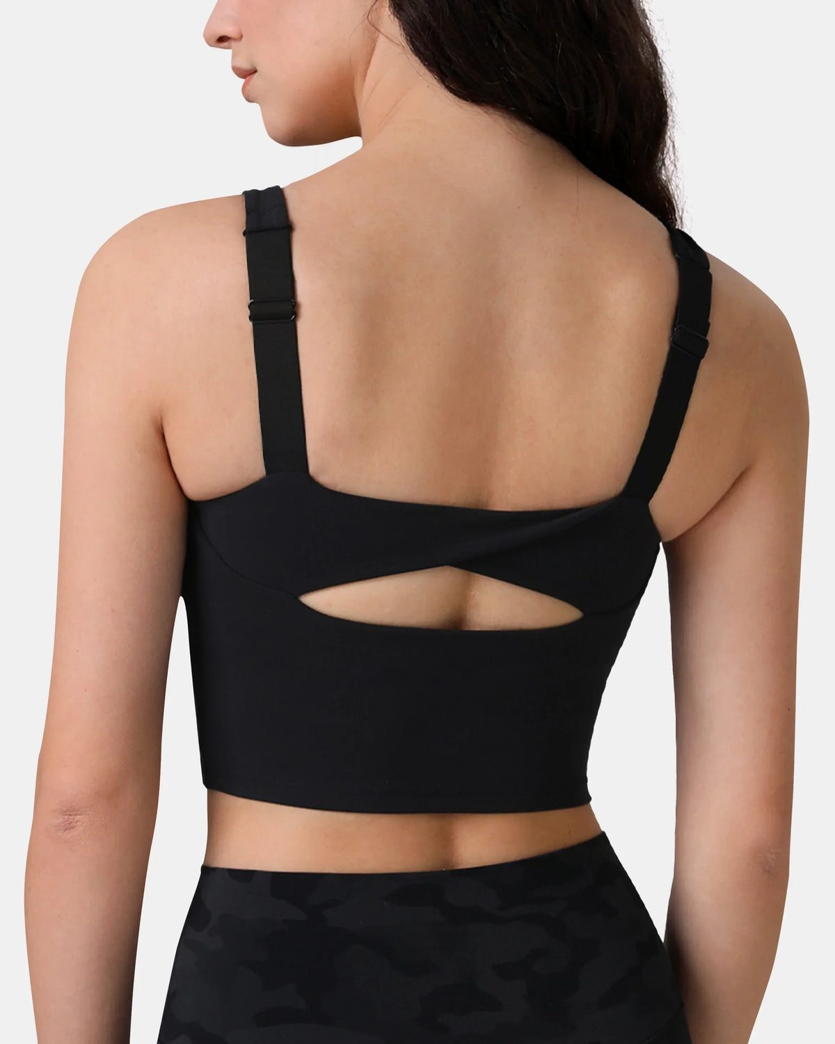 Dreamlux® Criss-Cross Back Sports Bra — Black