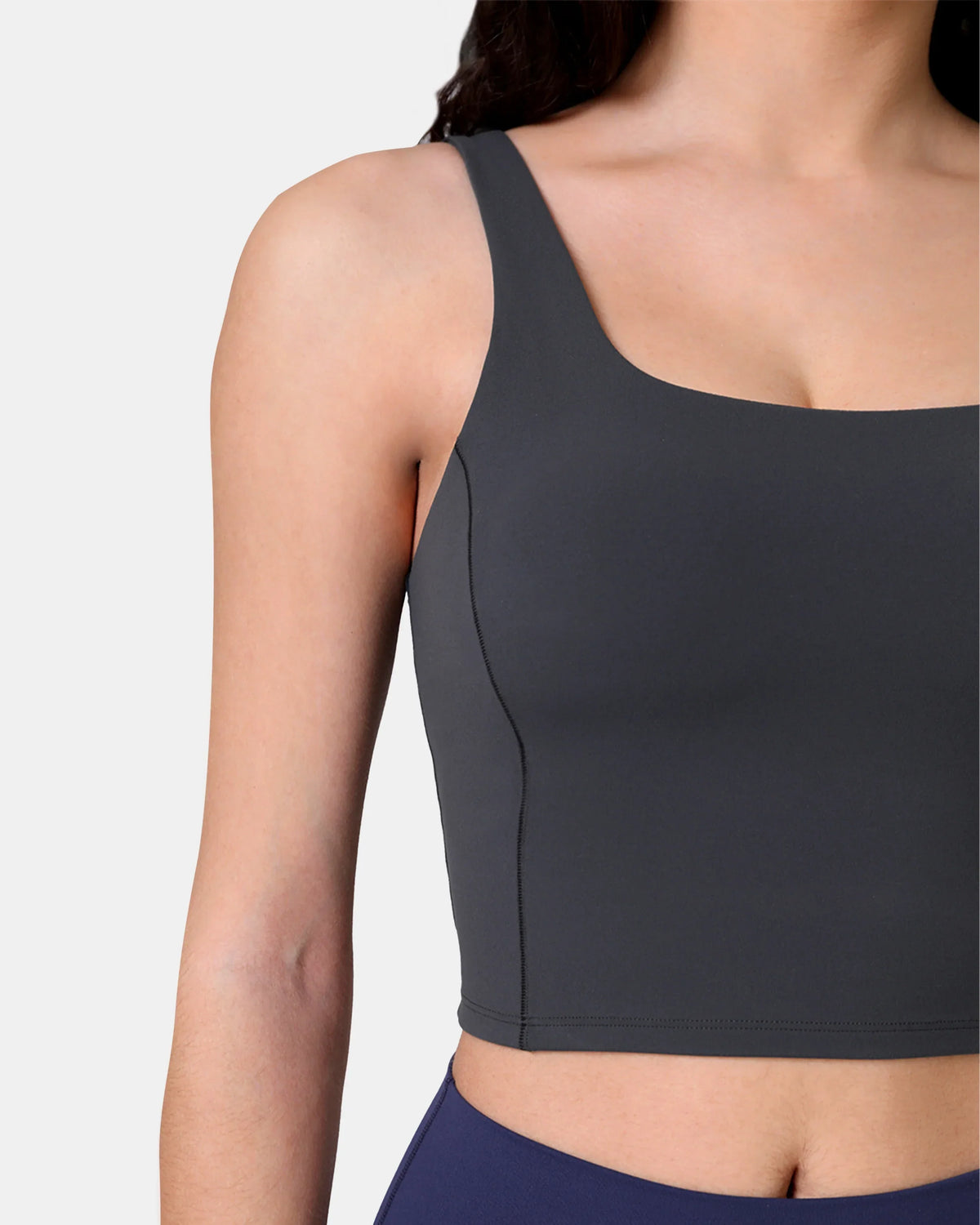 Dreamlux® Criss-Cross Back Sports Bra — Dark Carbon