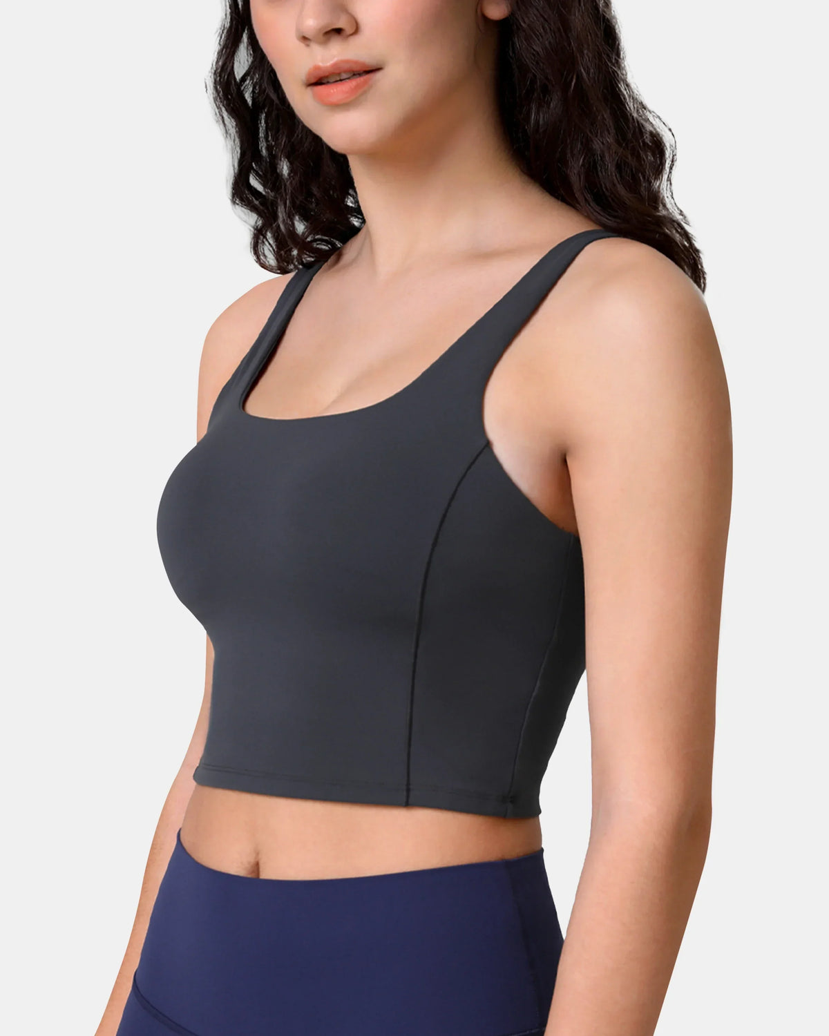 Dreamlux® Criss-Cross Back Sports Bra — Dark Carbon