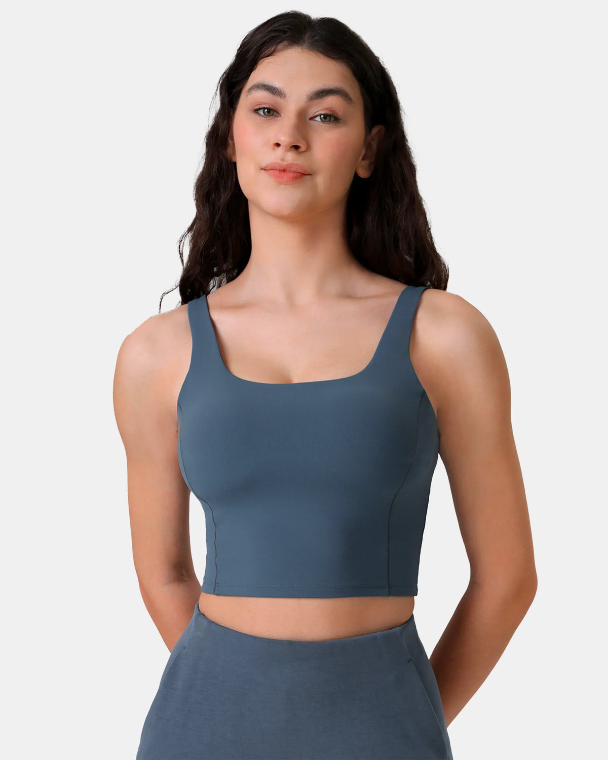 Dreamlux® Criss-Cross Back Sports Bra — Dark Jasper