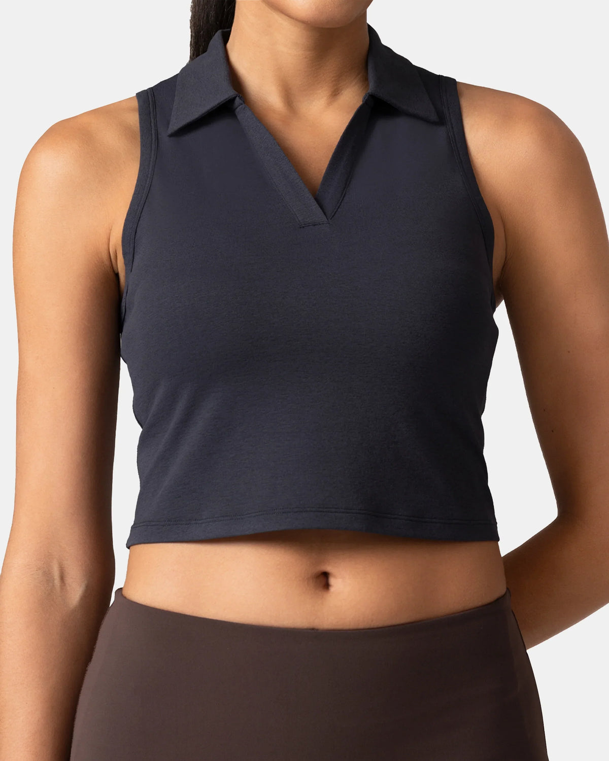 Sorona Sleeveless Crop Polo Tank – Slim-Fit — Blue Ink