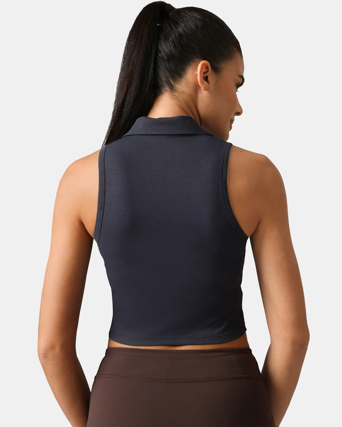 Sorona Sleeveless Crop Polo Tank – Slim-Fit — Blue Ink