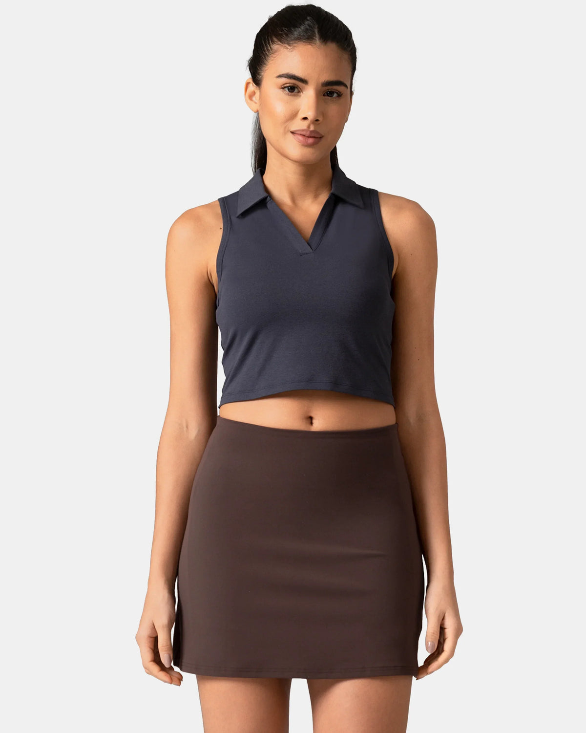 Sorona Sleeveless Crop Polo Tank – Slim-Fit — Blue Ink