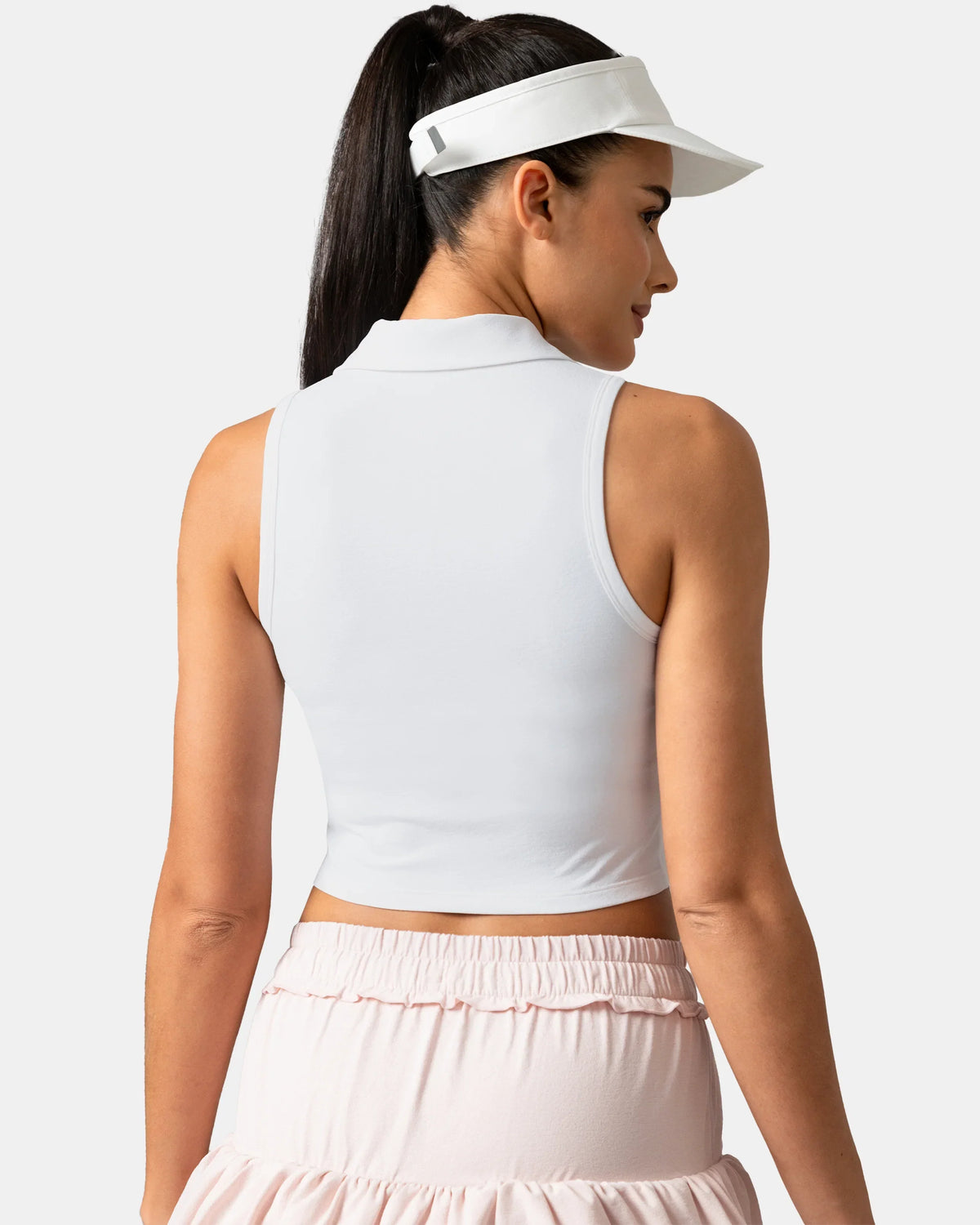 Sorona Sleeveless Crop Polo Tank – Slim-Fit 2