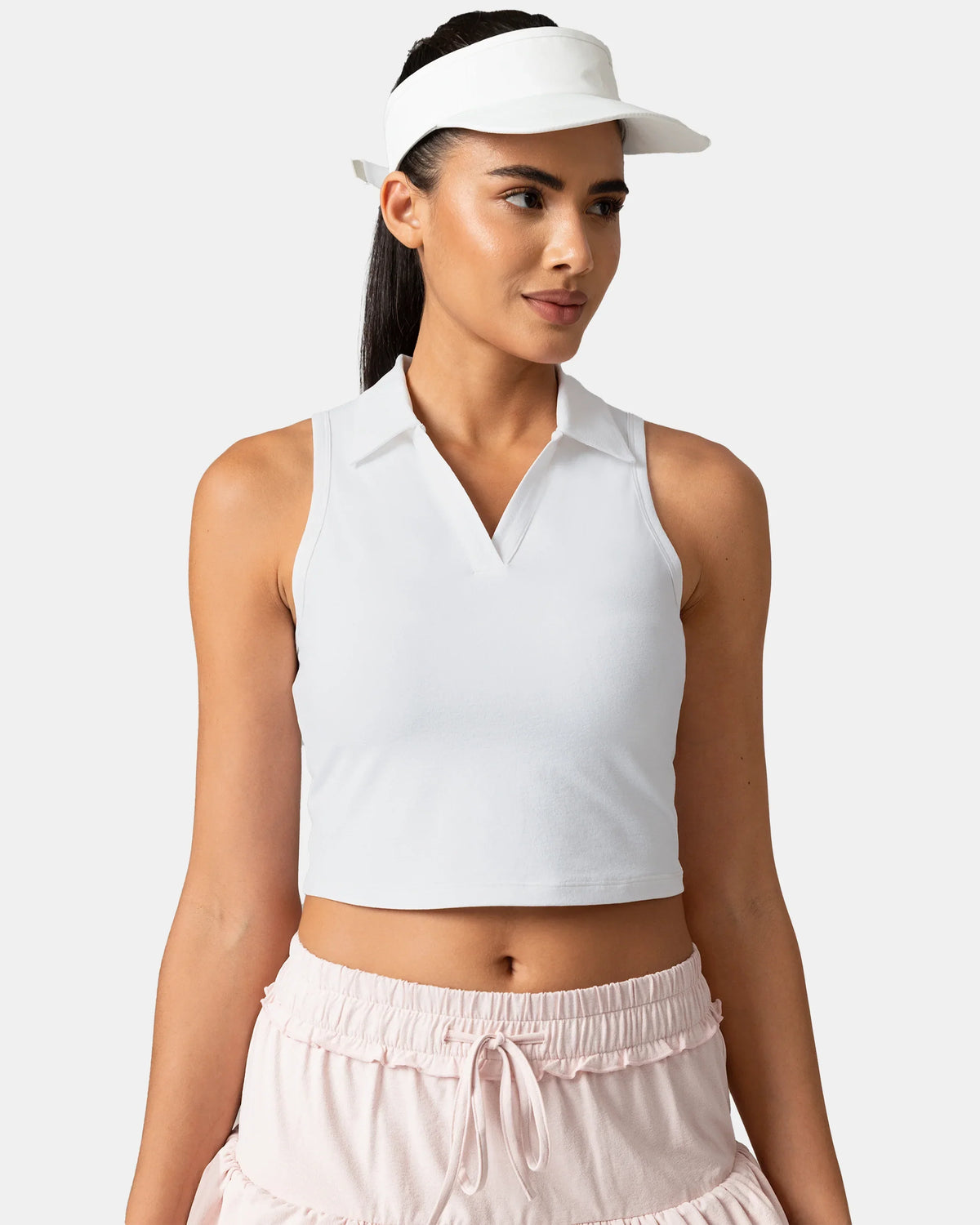Sorona Sleeveless Crop Polo Tank – Slim-Fit 5