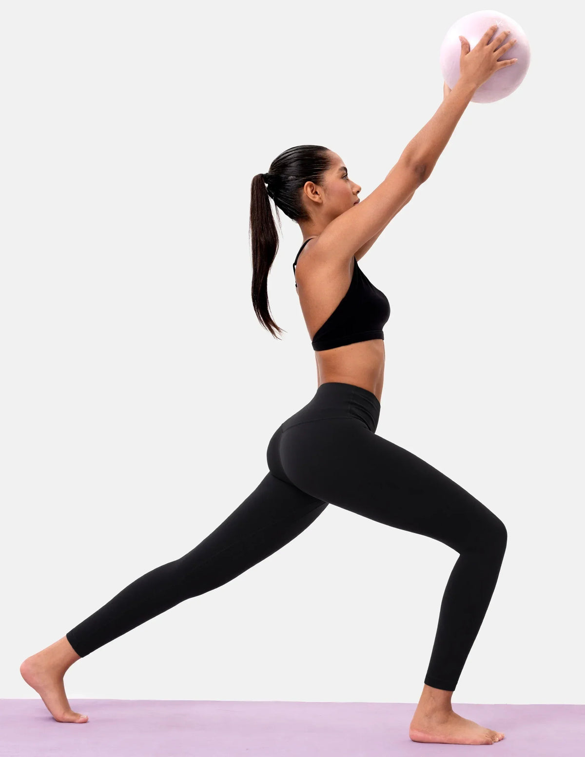 Dreamlux® High Waisted No Front Seam 25" 7/8 Workout Legging — Black