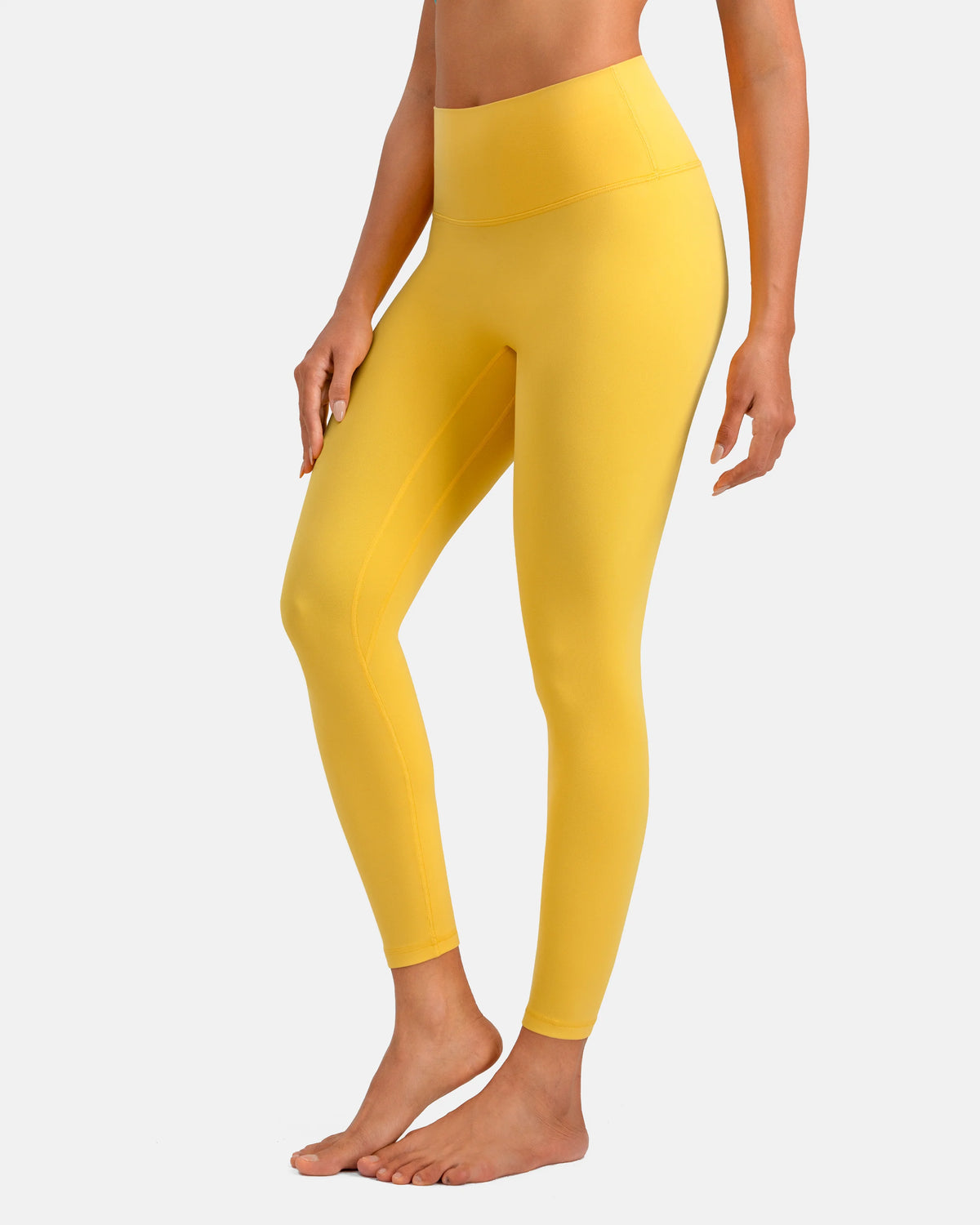 Dreamlux® High Waisted No Front Seam 25" 7/8 Workout Legging — Blazing Yellow