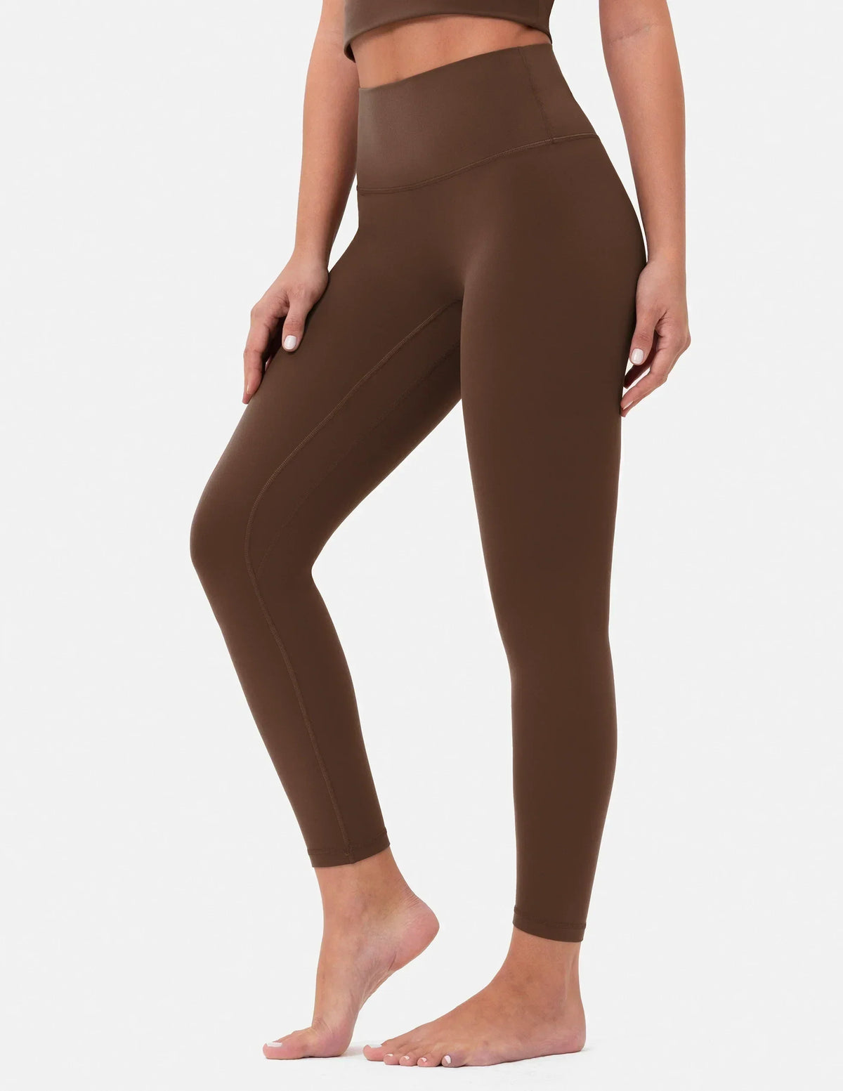 Dreamlux® High Waisted No Front Seam 25" 7/8 Workout Legging — Cocoa