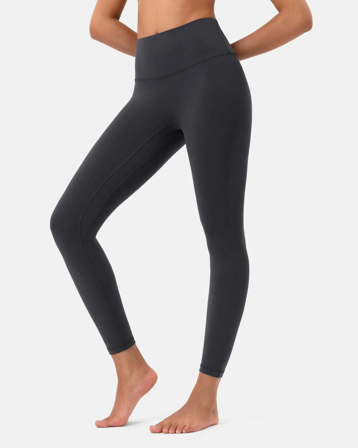 Dreamlux® High Waisted No Front Seam 25" 7/8 Workout Legging — Dark Carbon