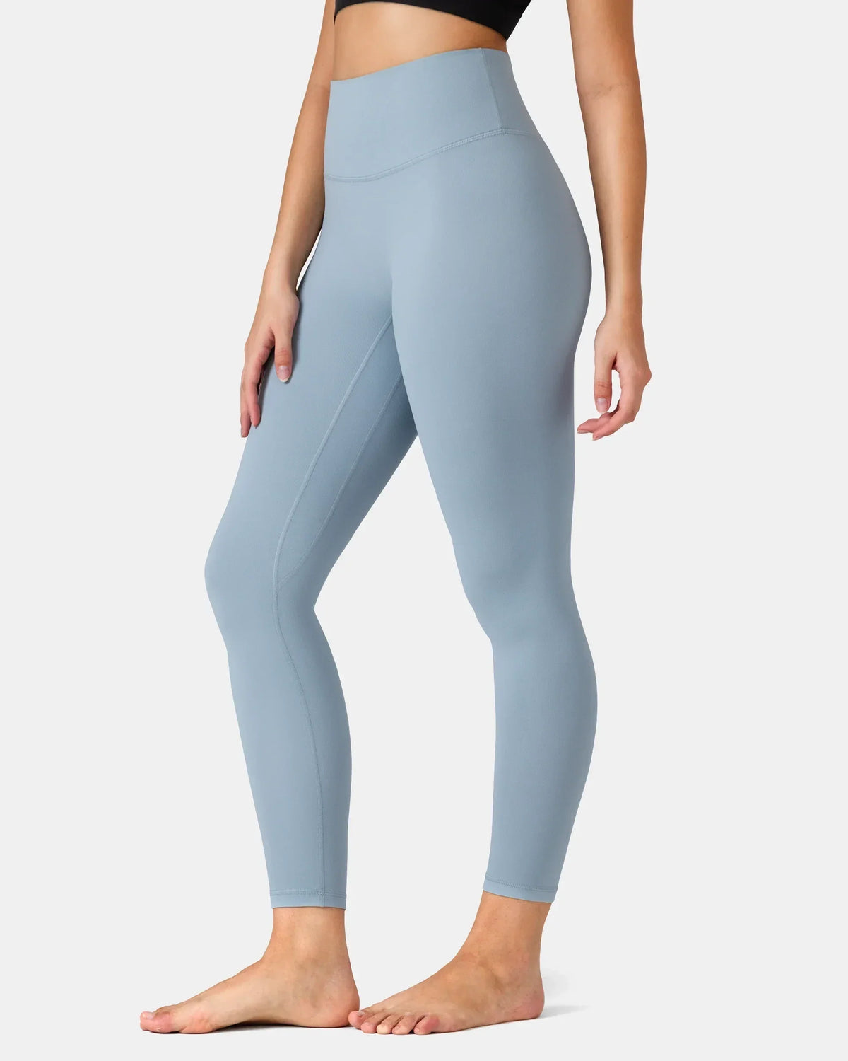 Dreamlux® High Waisted No Front Seam 25" 7/8 Workout Legging — Faded Denim