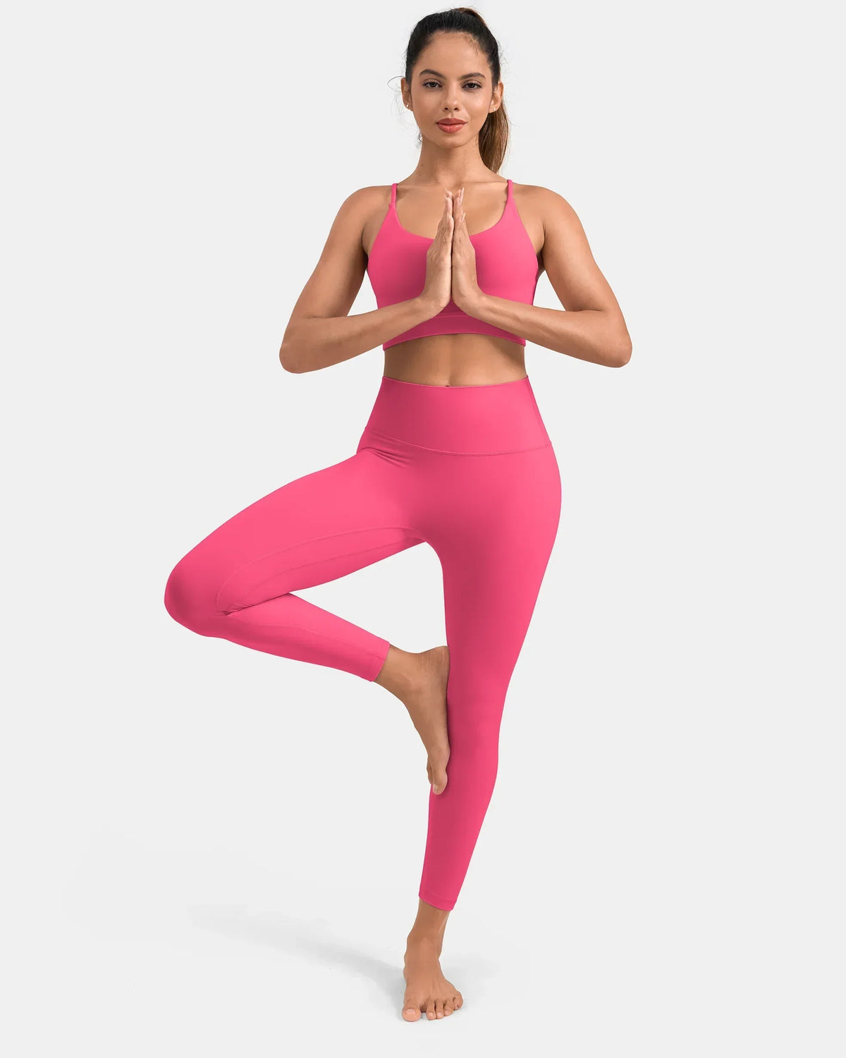 Dreamlux® High Waisted No Front Seam 25" 7/8 Workout Legging — Hot Pink