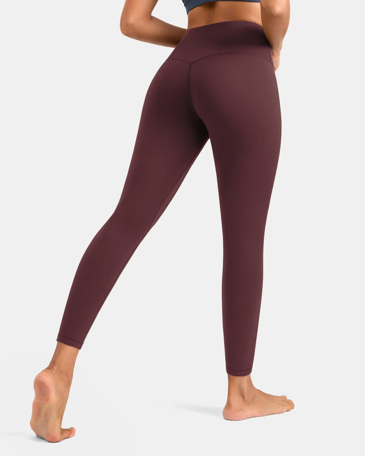Dreamlux® High Waisted No Front Seam 25" 7/8 Workout Legging — Plum Red