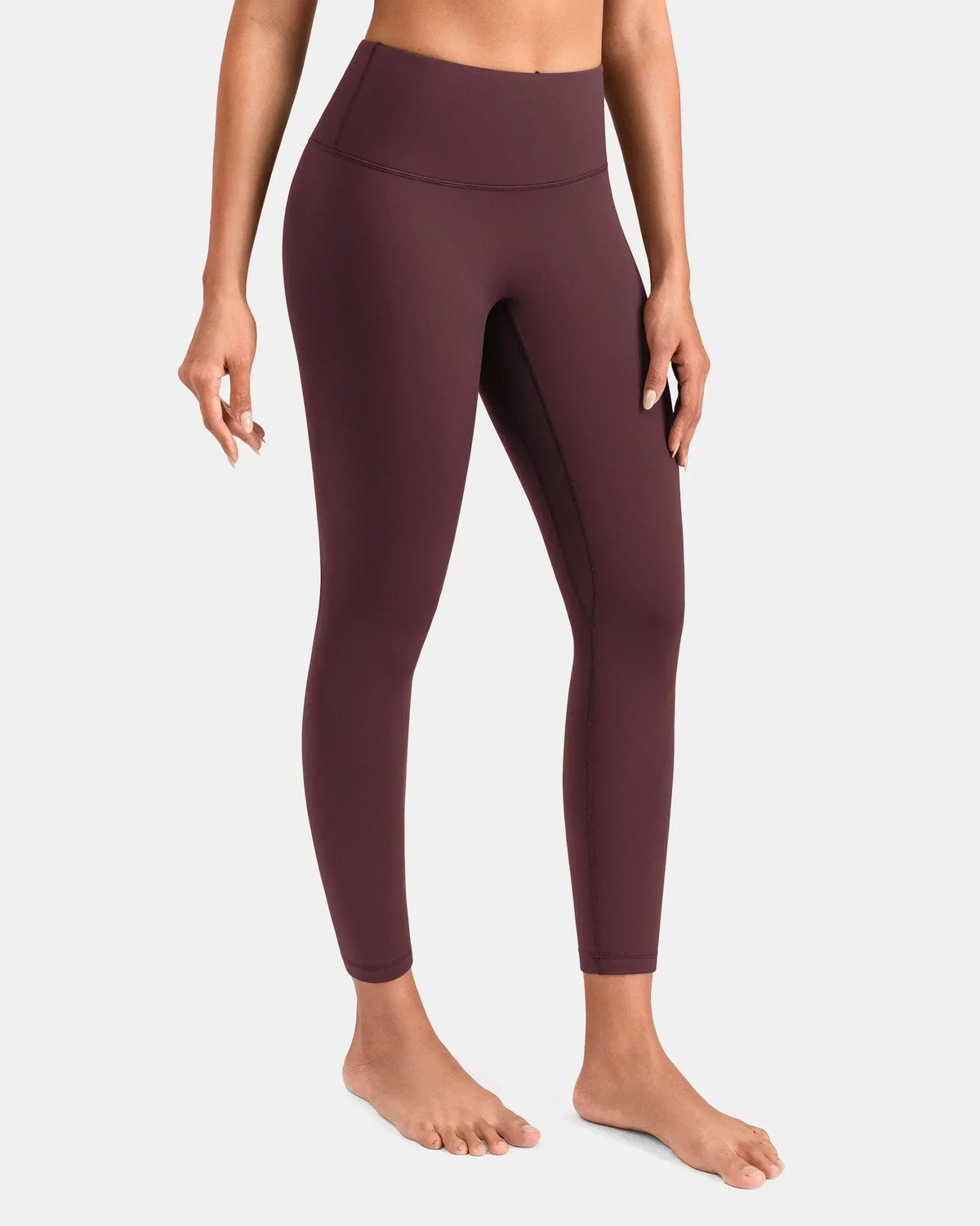 Dreamlux® High Waisted No Front Seam 25" 7/8 Workout Legging — Plum Red