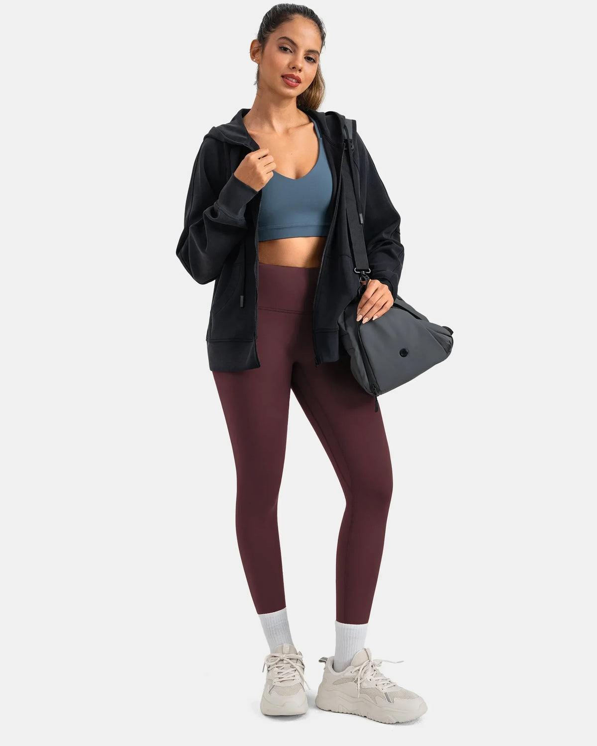 Dreamlux® High Waisted No Front Seam 25" 7/8 Workout Legging — Plum Red