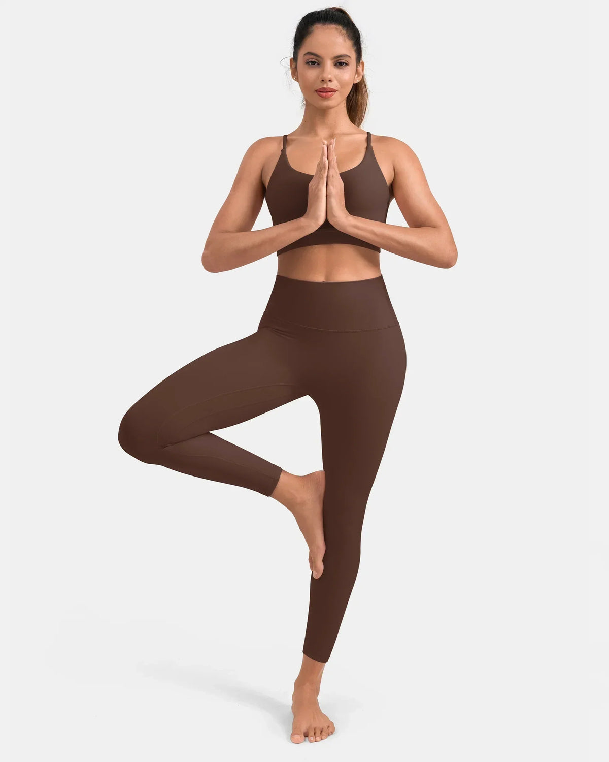 Dreamlux® High Waisted No Front Seam 25" 7/8 Workout Legging — Roasted Chestnut