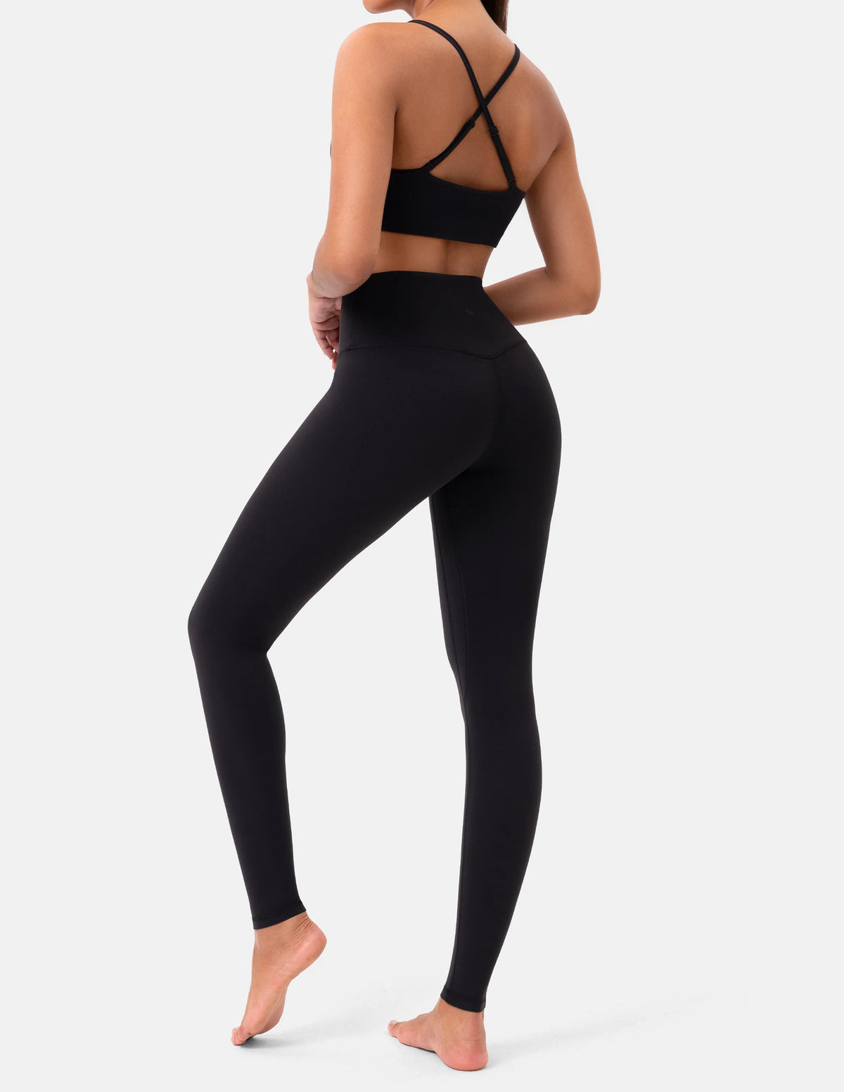 Dreamlux® High Waisted No Front Seam 28" Full Length Legging — Black