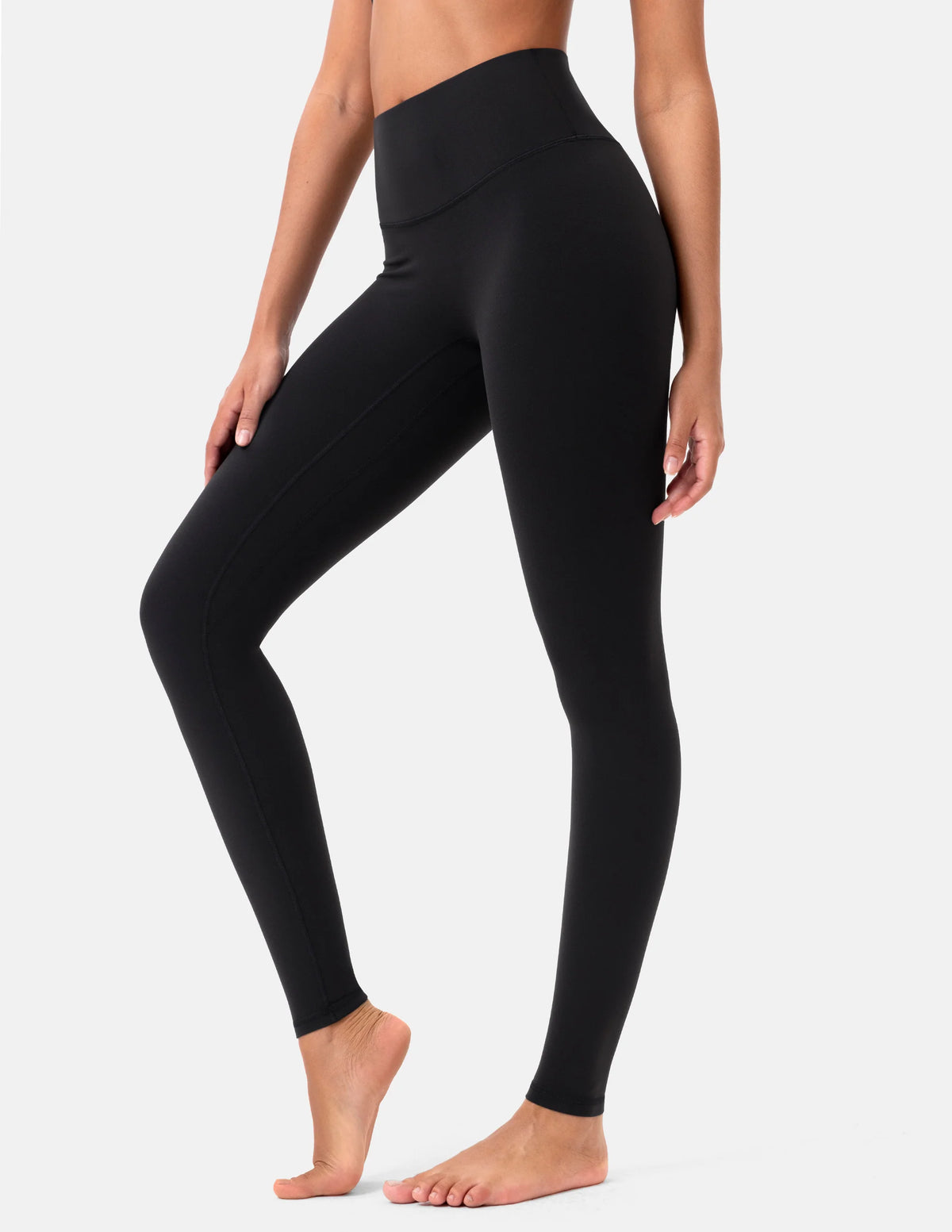 Dreamlux® High Waisted No Front Seam 28" Full Length Legging — Black