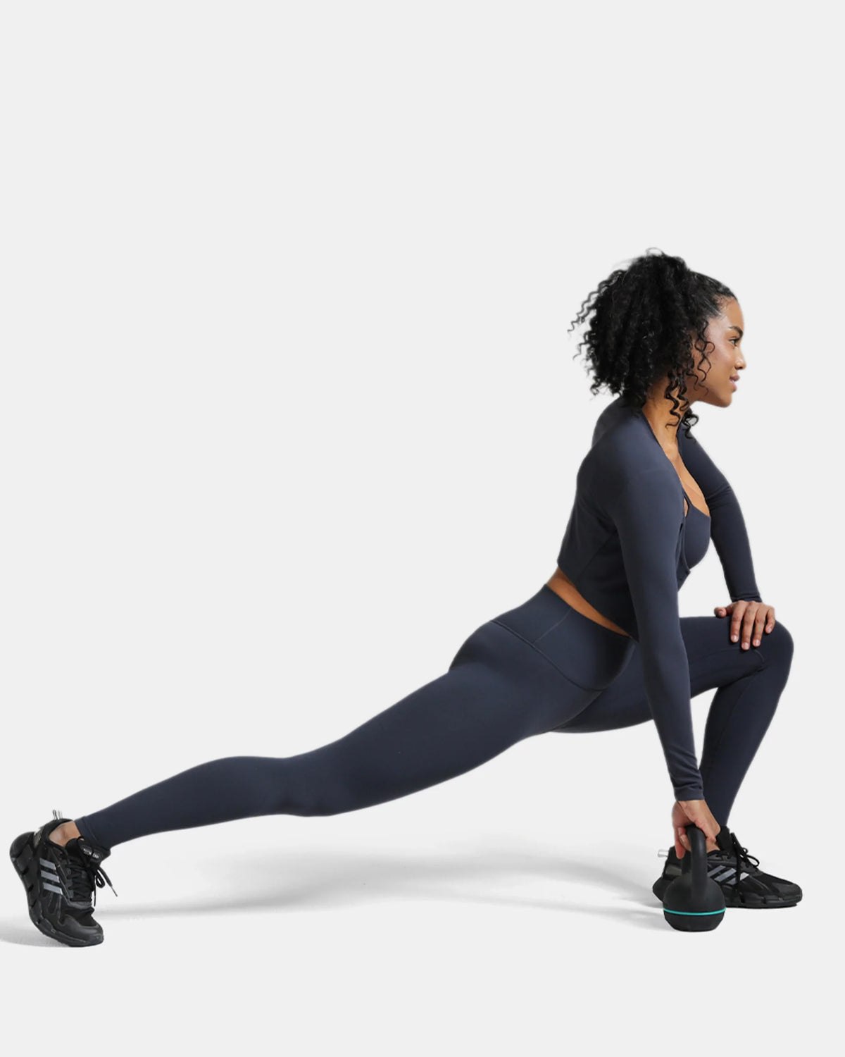 Dreamlux® High Waisted No Front Seam 28" Full Length Legging — Blue Ink