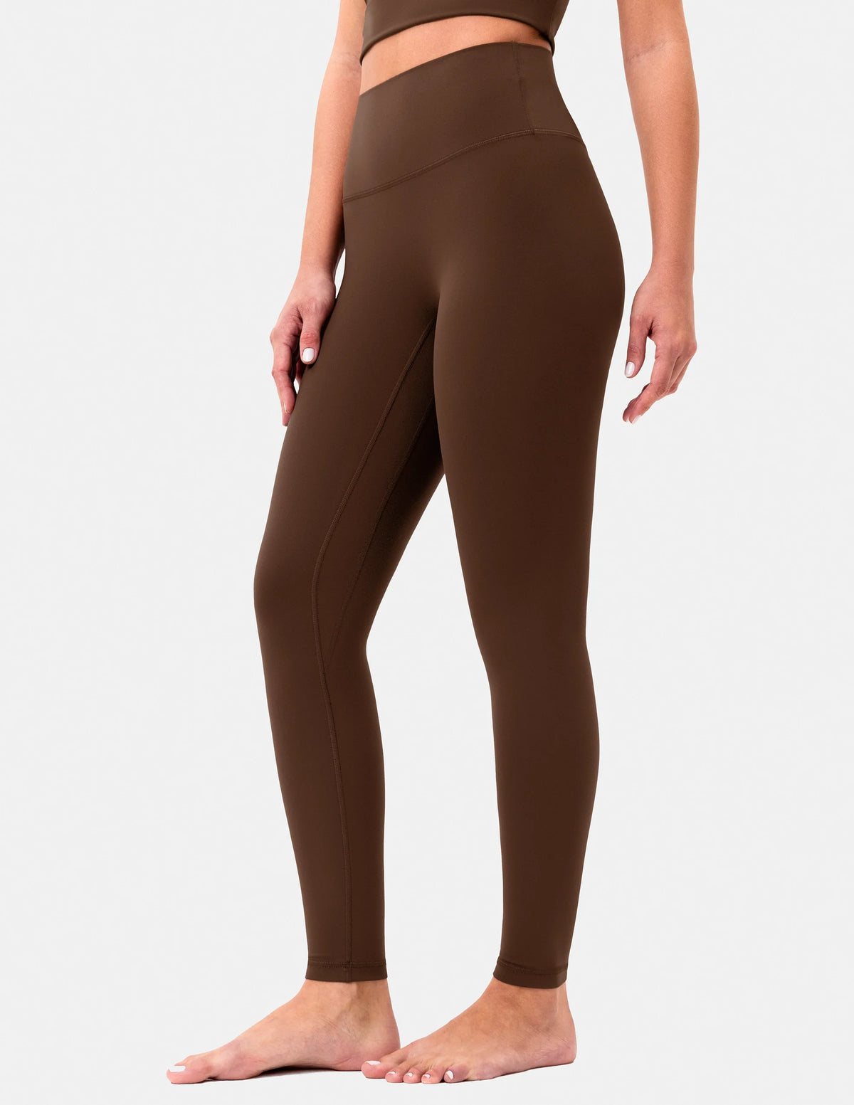 Dreamlux® High Waisted No Front Seam 28" Full Length Legging — Cocoa