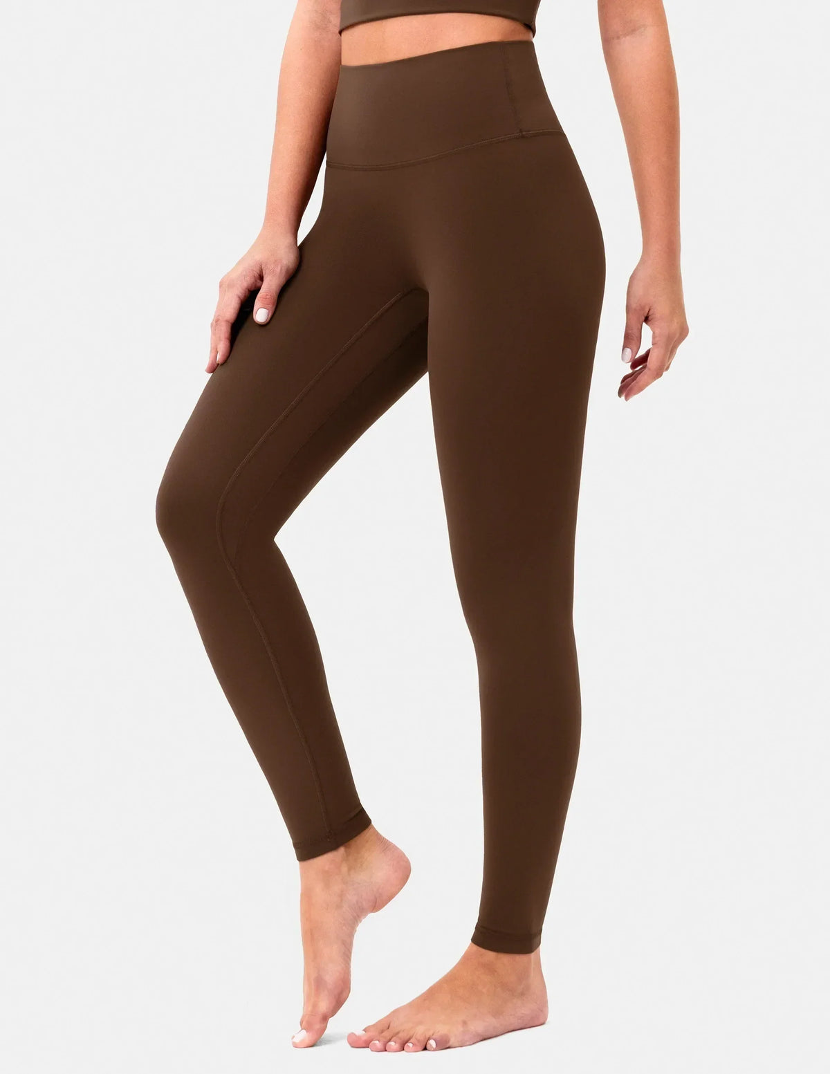 Dreamlux® High Waisted No Front Seam 28" Full Length Legging — Cocoa
