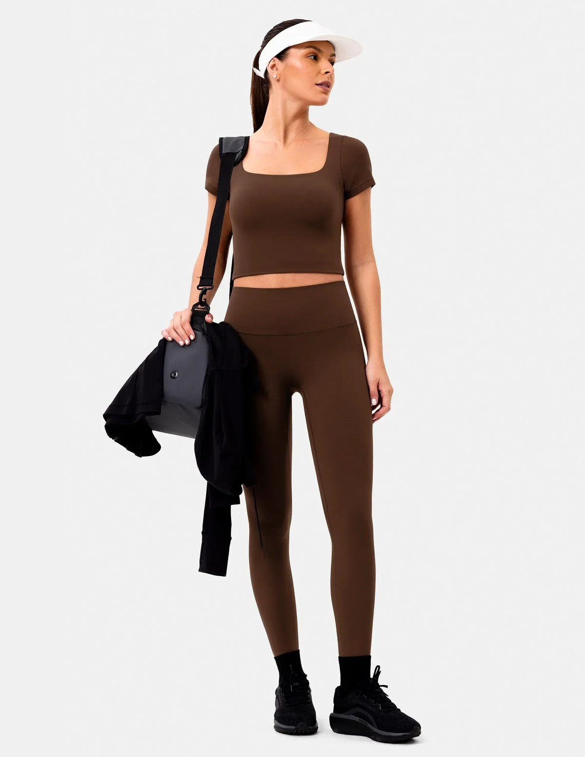 Dreamlux® High Waisted No Front Seam 28" Full Length Legging — Cocoa