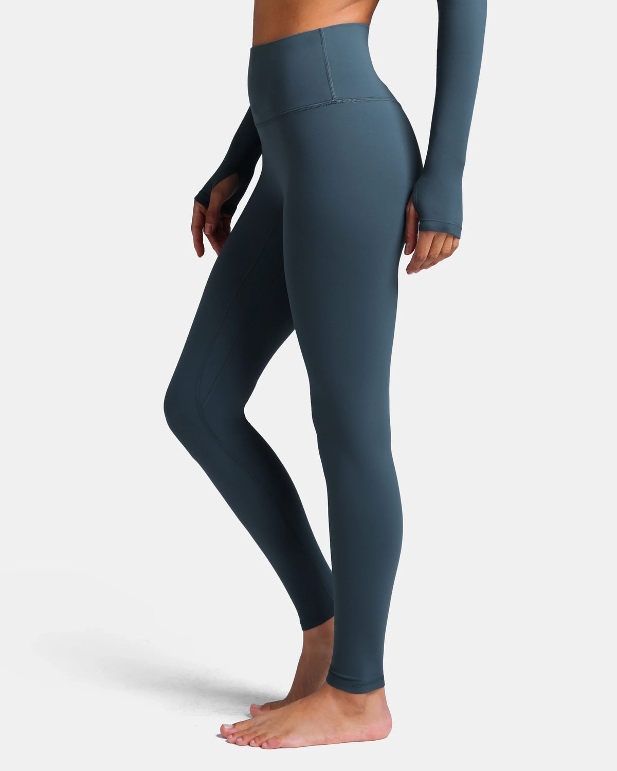 Dreamlux® High Waisted No Front Seam 28" Full Length Legging — Dark Jasper