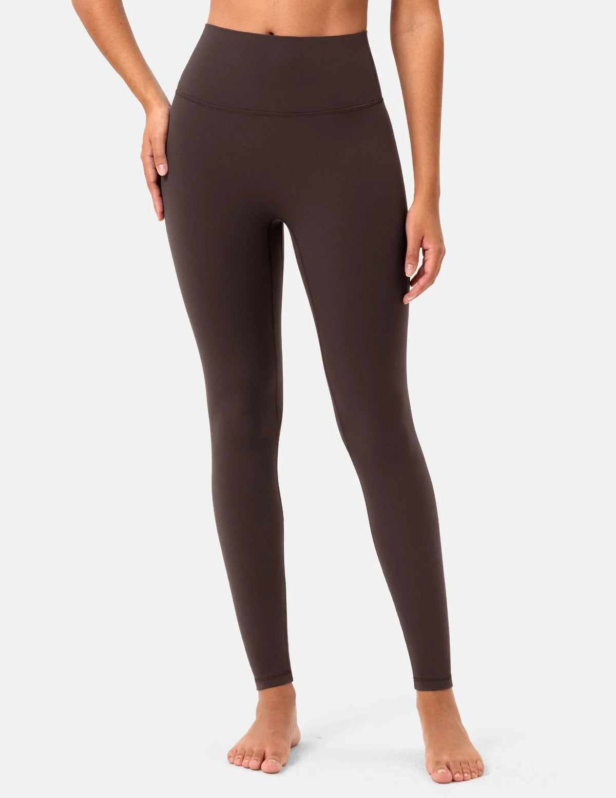 Dreamlux® High Waisted No Front Seam 28" Full Length Legging — Espresso
