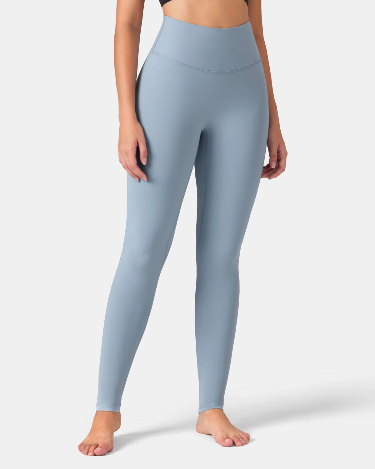 Dreamlux® High Waisted No Front Seam 28" Full Length Legging — Faded Denim
