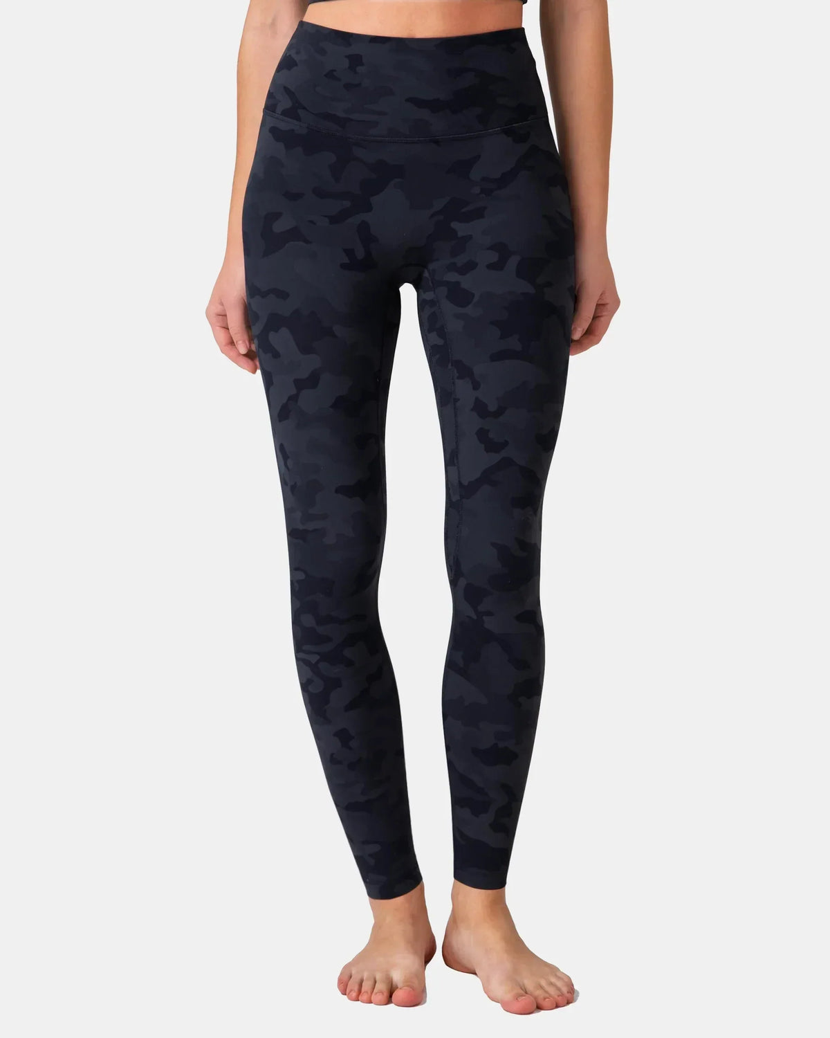 Dreamlux® High Waisted No Front Seam 28" Full Length Legging — Grey Camouflage
