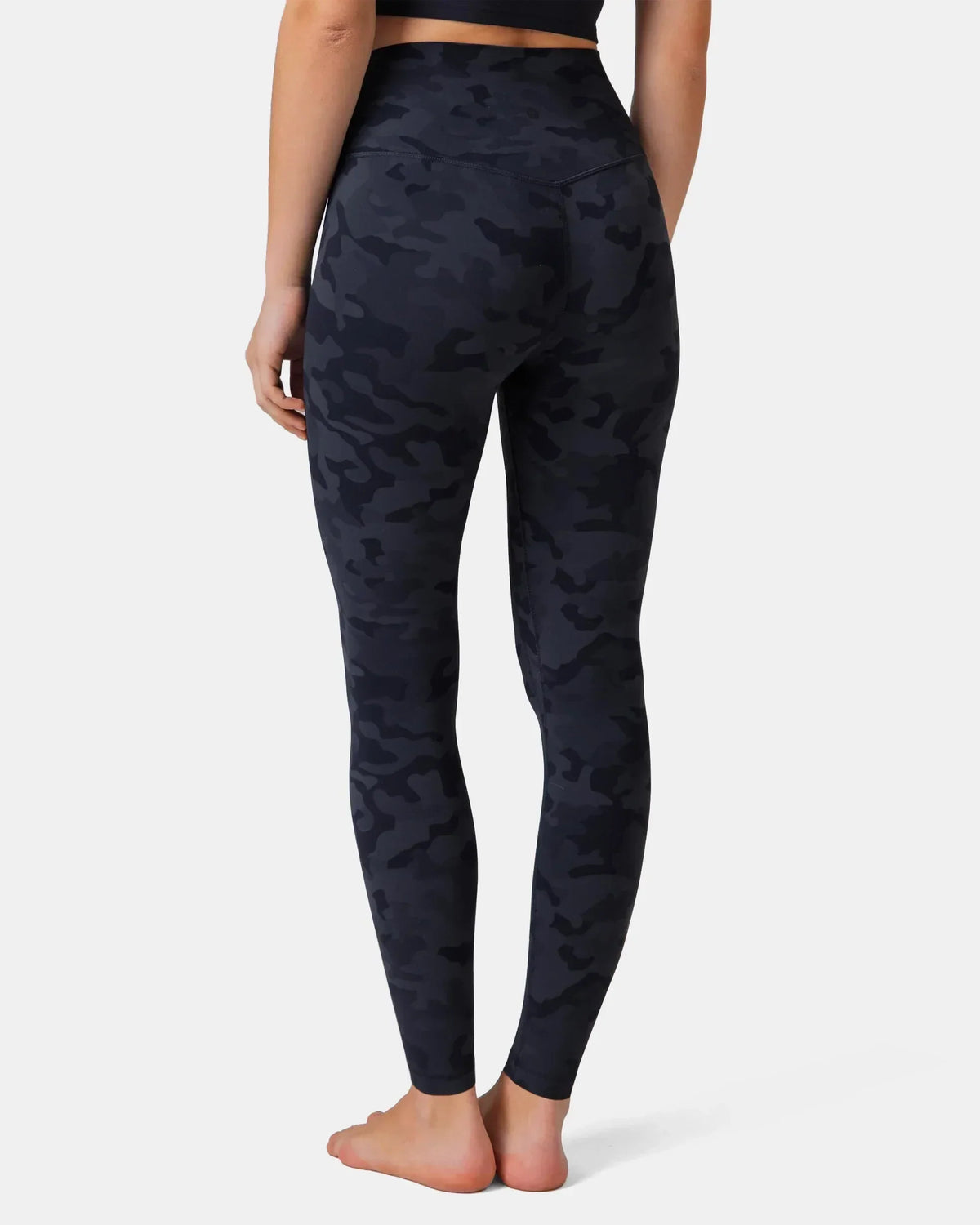 Dreamlux® High Waisted No Front Seam 28" Full Length Legging — Grey Camouflage