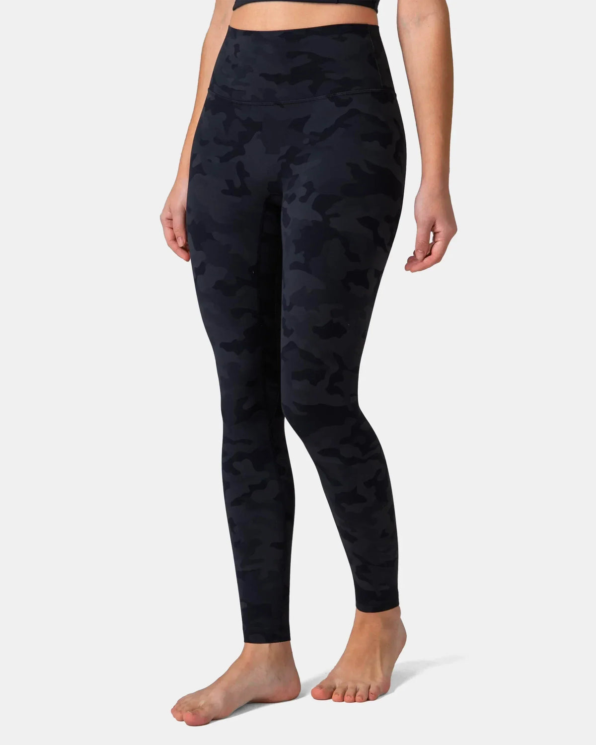 Dreamlux® High Waisted No Front Seam 28" Full Length Legging — Grey Camouflage