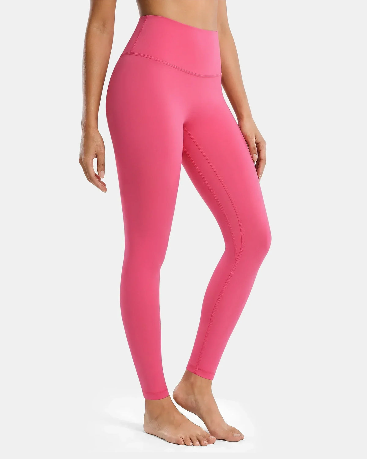 Dreamlux® High Waisted No Front Seam 28" Full Length Legging — Hot Pink