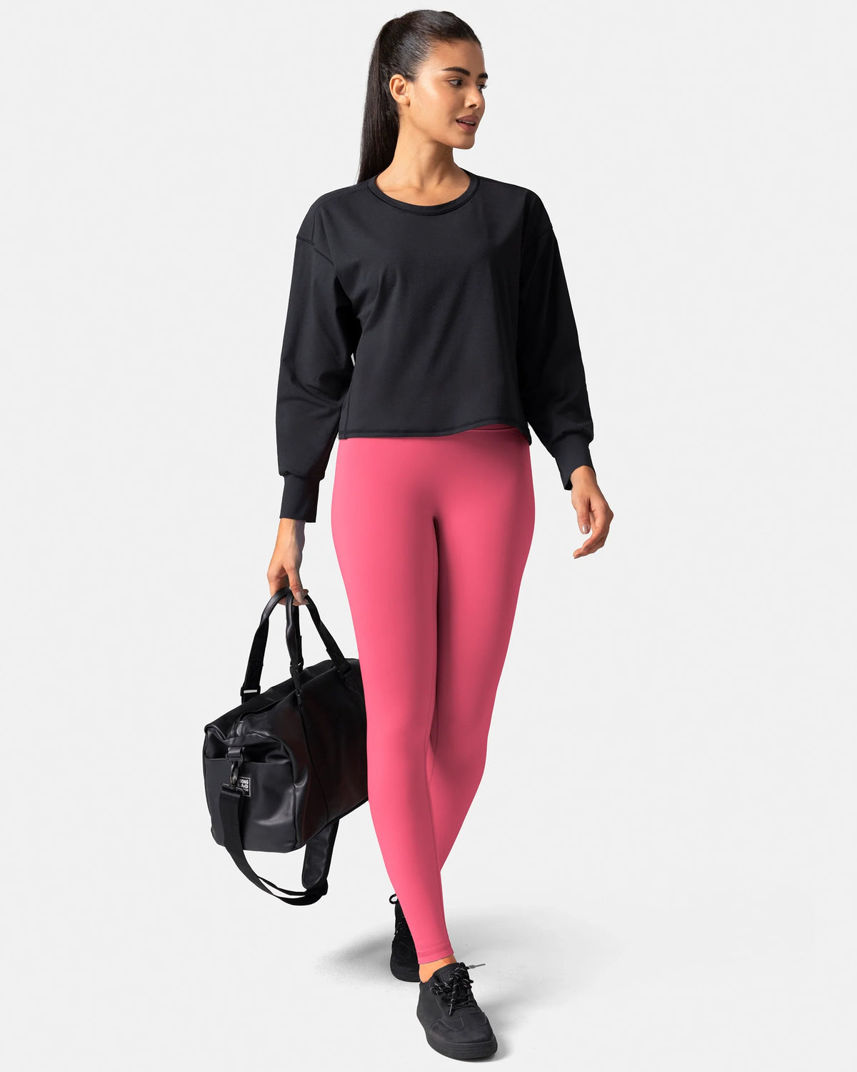 Dreamlux® High Waisted No Front Seam 28" Full Length Legging — Hot Pink
