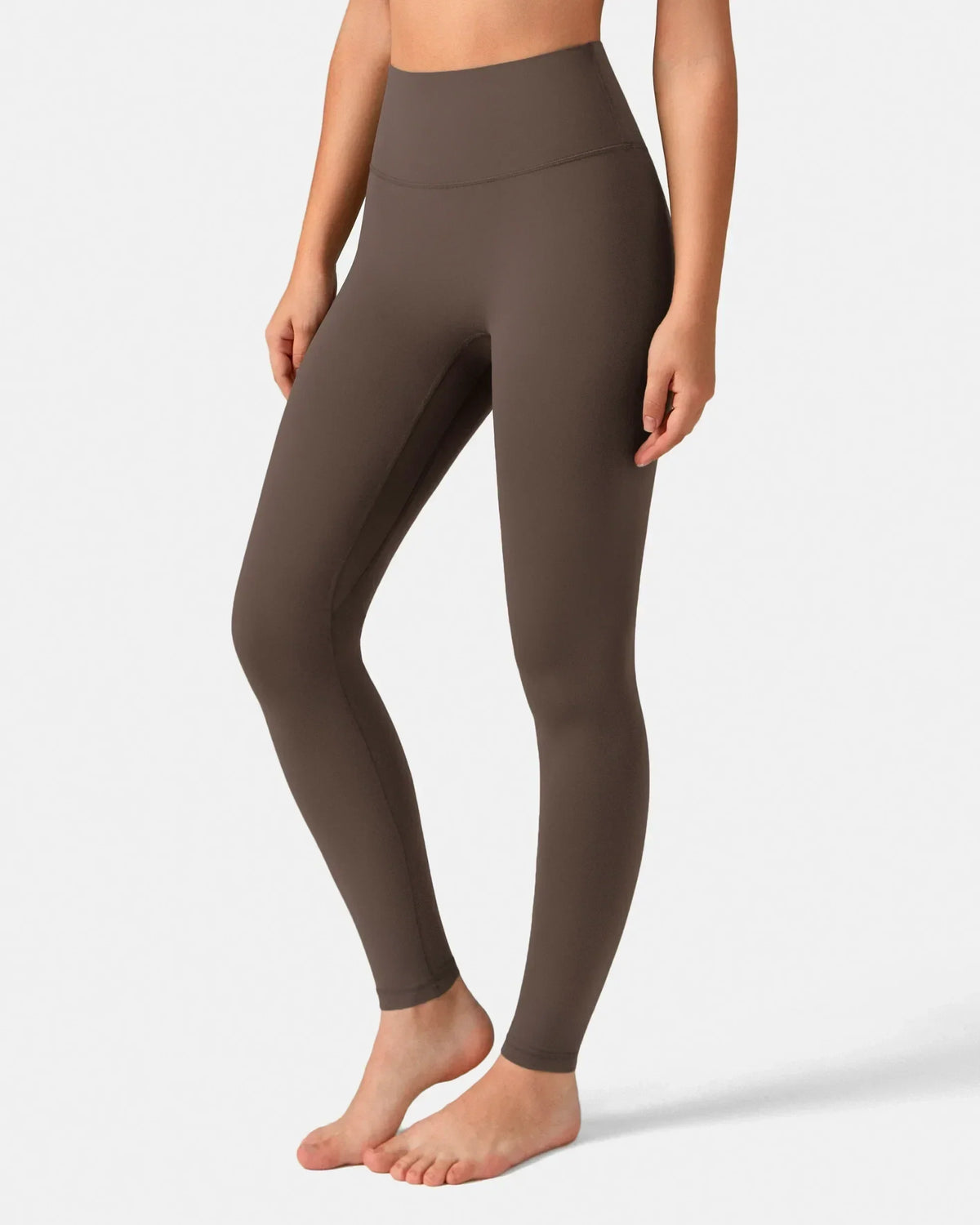 Dreamlux® High Waisted No Front Seam 28" Full Length Legging — Major Brown