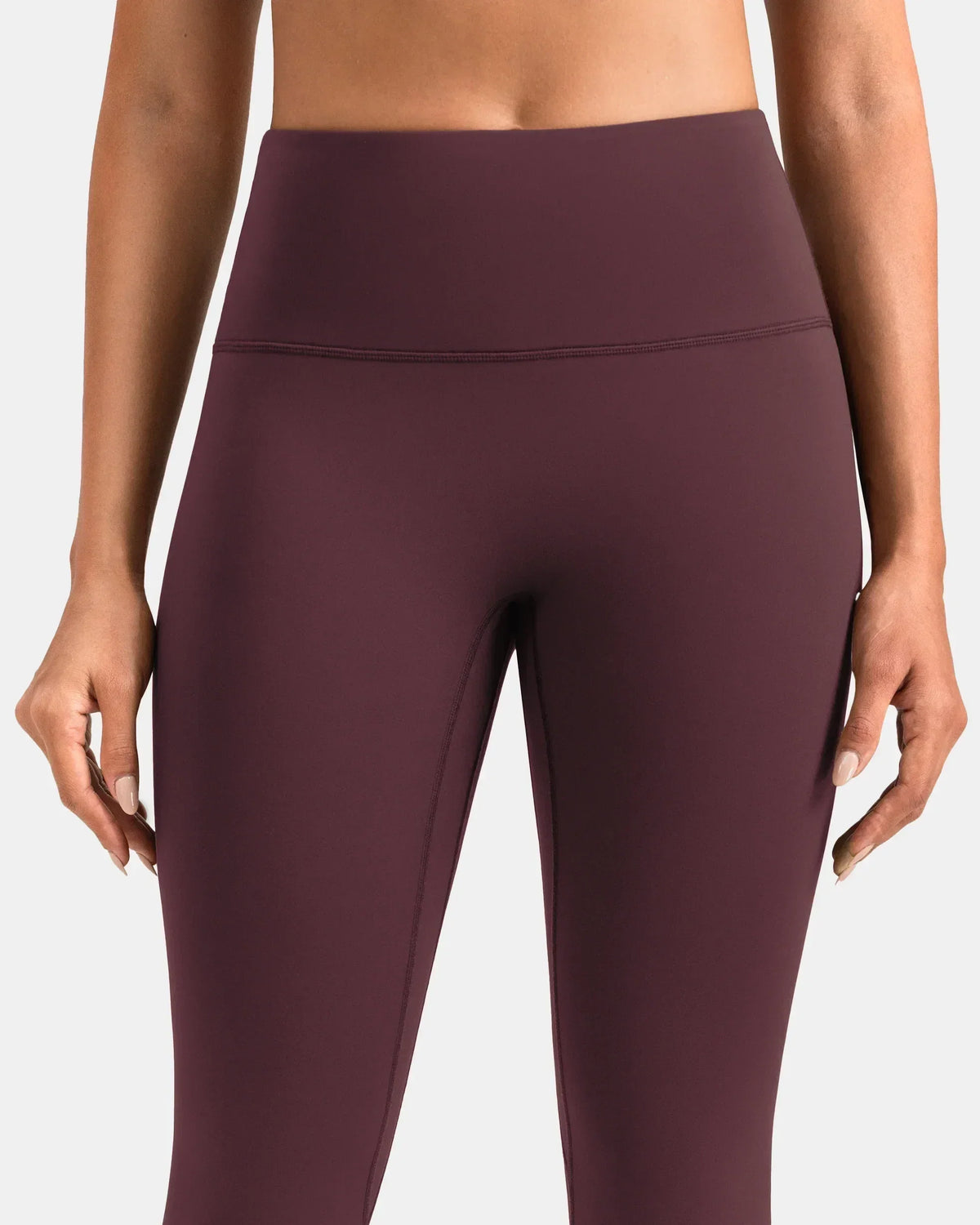 Dreamlux® High Waisted No Front Seam 28" Full Length Legging — Plum Red