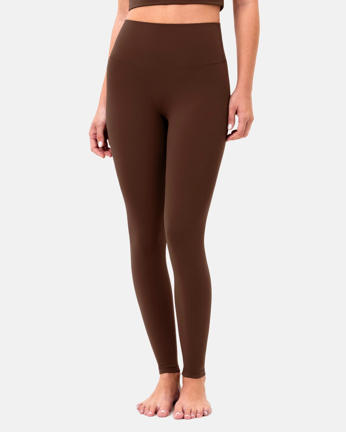 Dreamlux® High Waisted No Front Seam 28" Full Length Legging — Roasted Chestnut