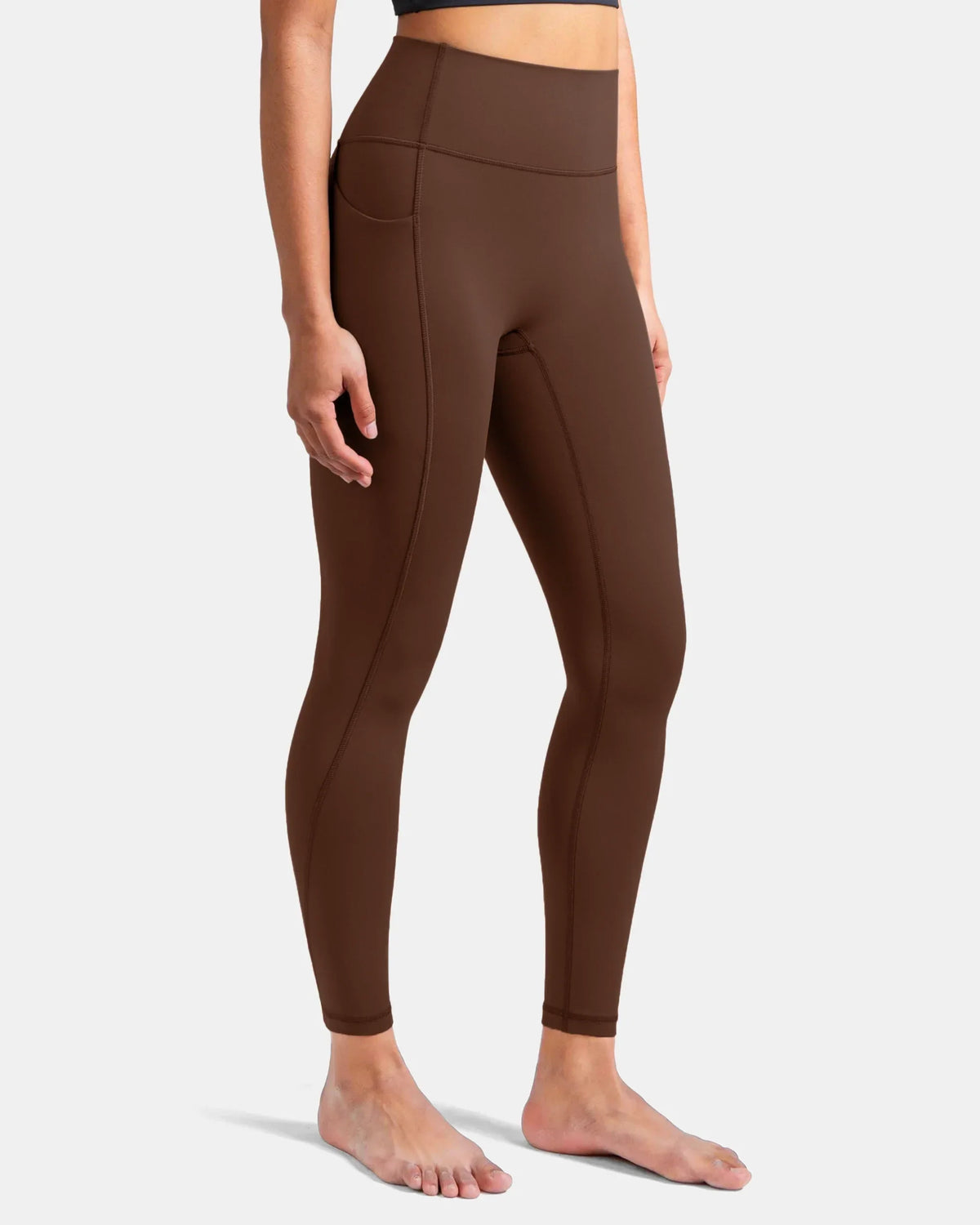 Dreamlux® High Waisted No Front Seam 7/8 Legging w/ Pockets — Cocoa