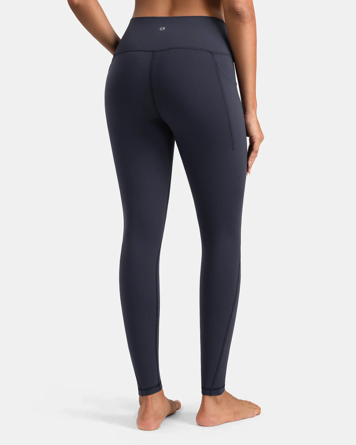 Dreamlux® High Waisted No Front Seam 28" Full Length Legging w/ Pockets — Blue Ink
