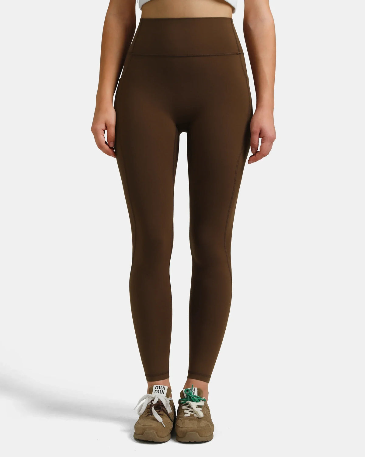 Dreamlux® High Waisted No Front Seam 28" Full Length Legging w/ Pockets 1